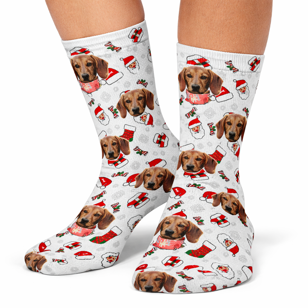 Santa My Dog Custom Socks