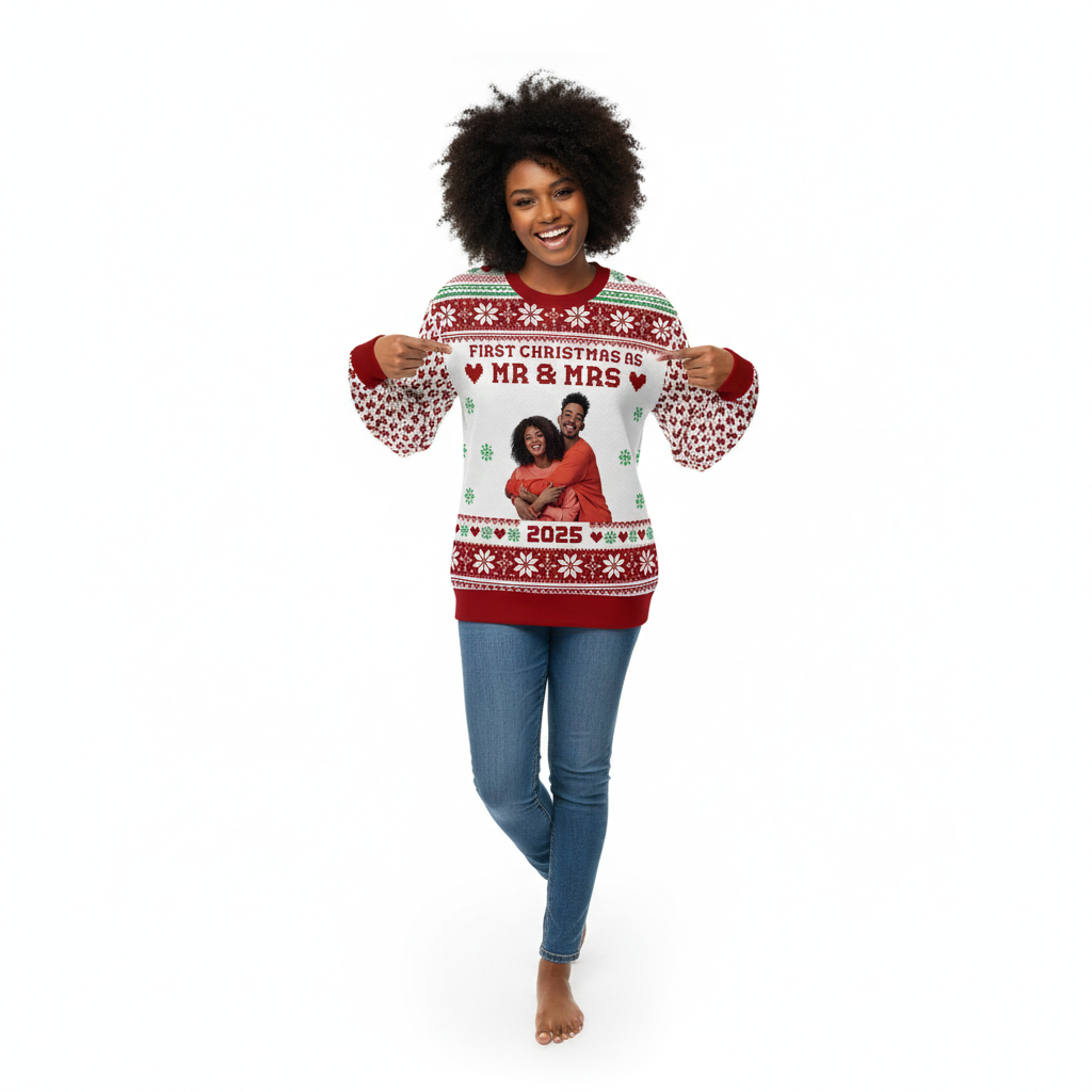 First Christmas as Mr & Mrs Personalized Christmas Sweater