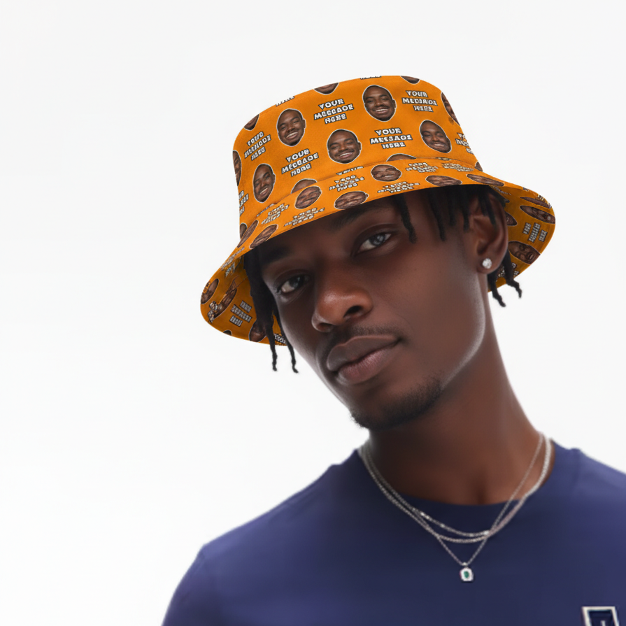 Your Face and Message Custom Bucket Hat