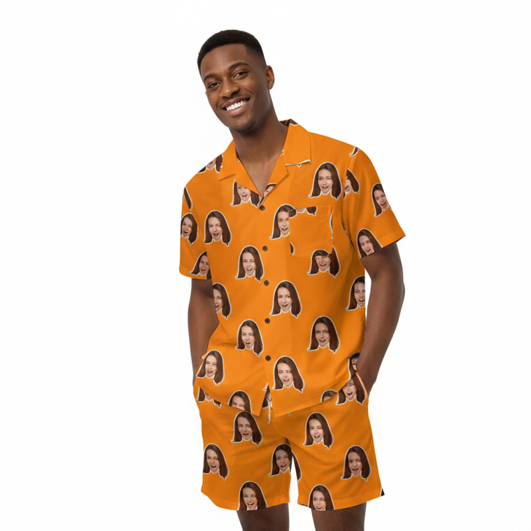 Faces Personalized Hawaiian Shirt Shorts Set
