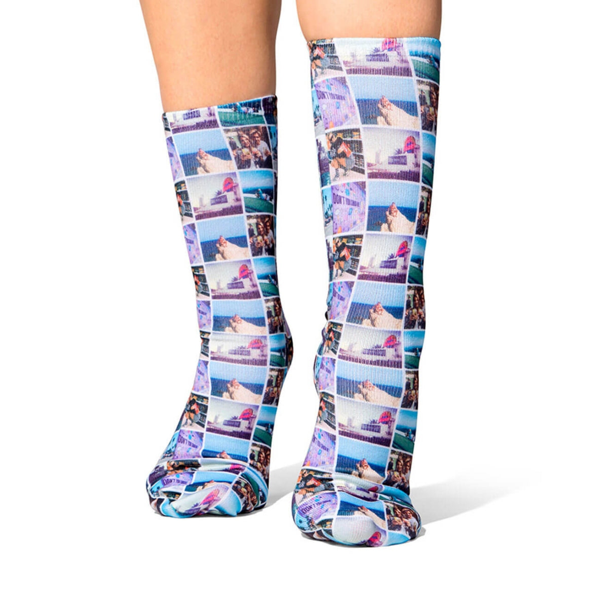 Grid Photo Collage Custom Socks