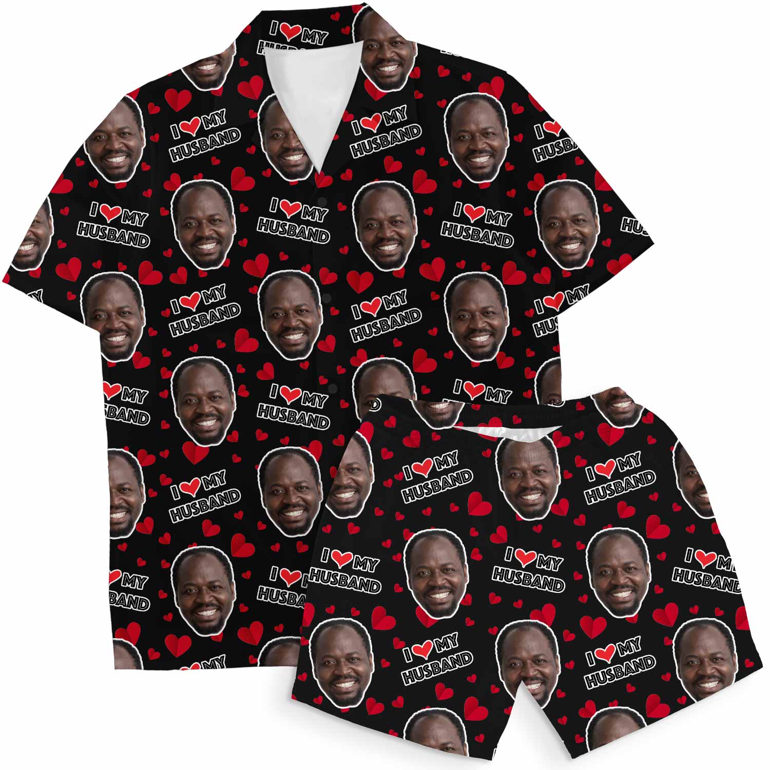 I Love My Husband Personalized Hawaiian Shirt Shorts Set