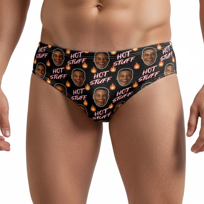 Hot Stuff Custom Face Swim Trunks