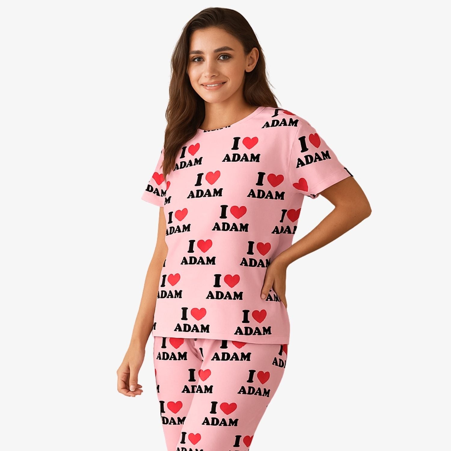 Women's I Heart Name Custom Pajamas