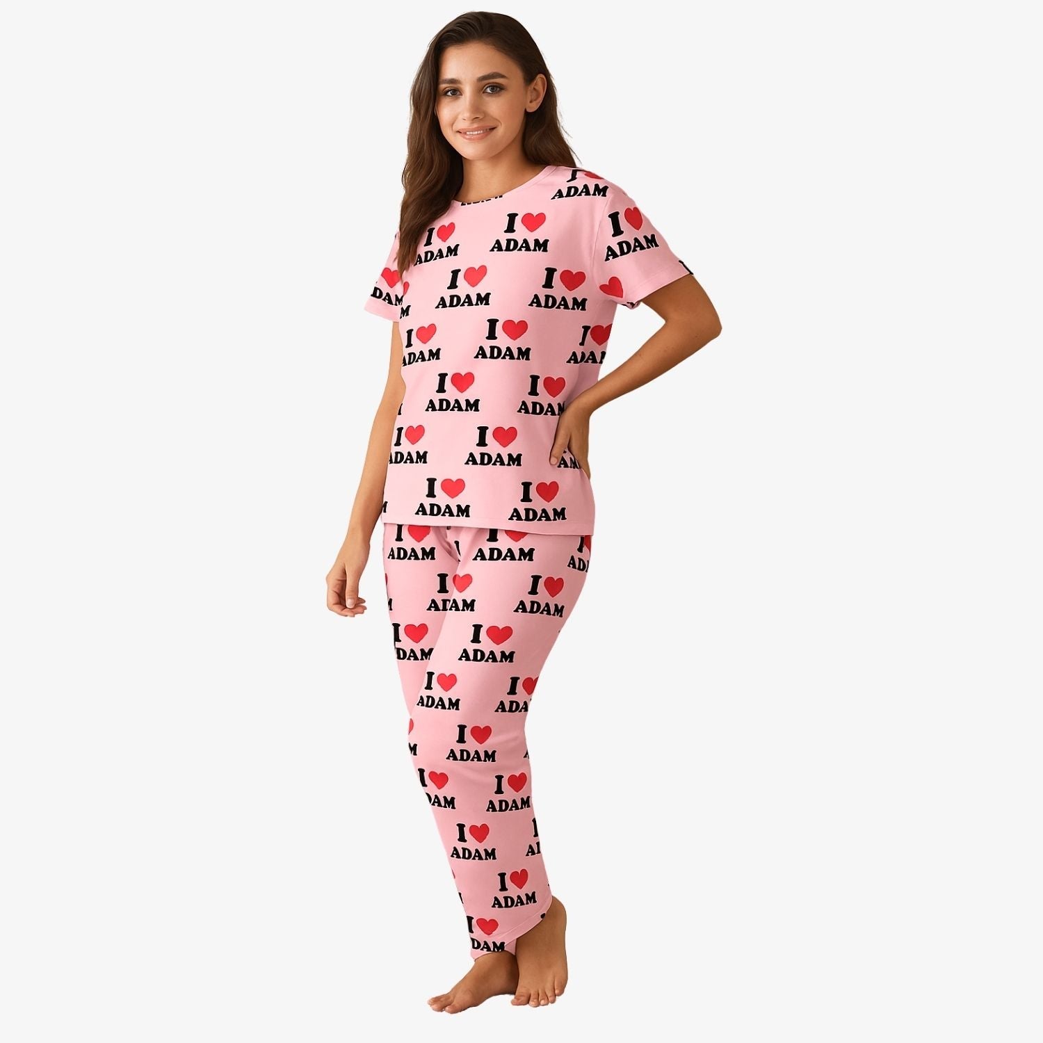 Women's I Heart custom Name Custom PJs
