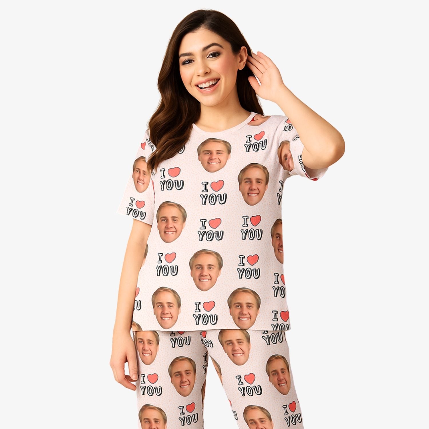 Women's I Heart You Custom Pajamas - Pants Set