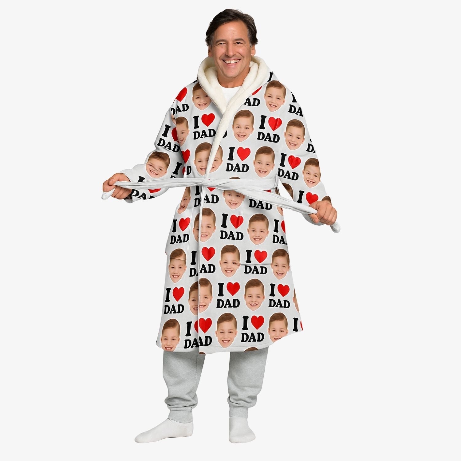 i heart dad custom robe