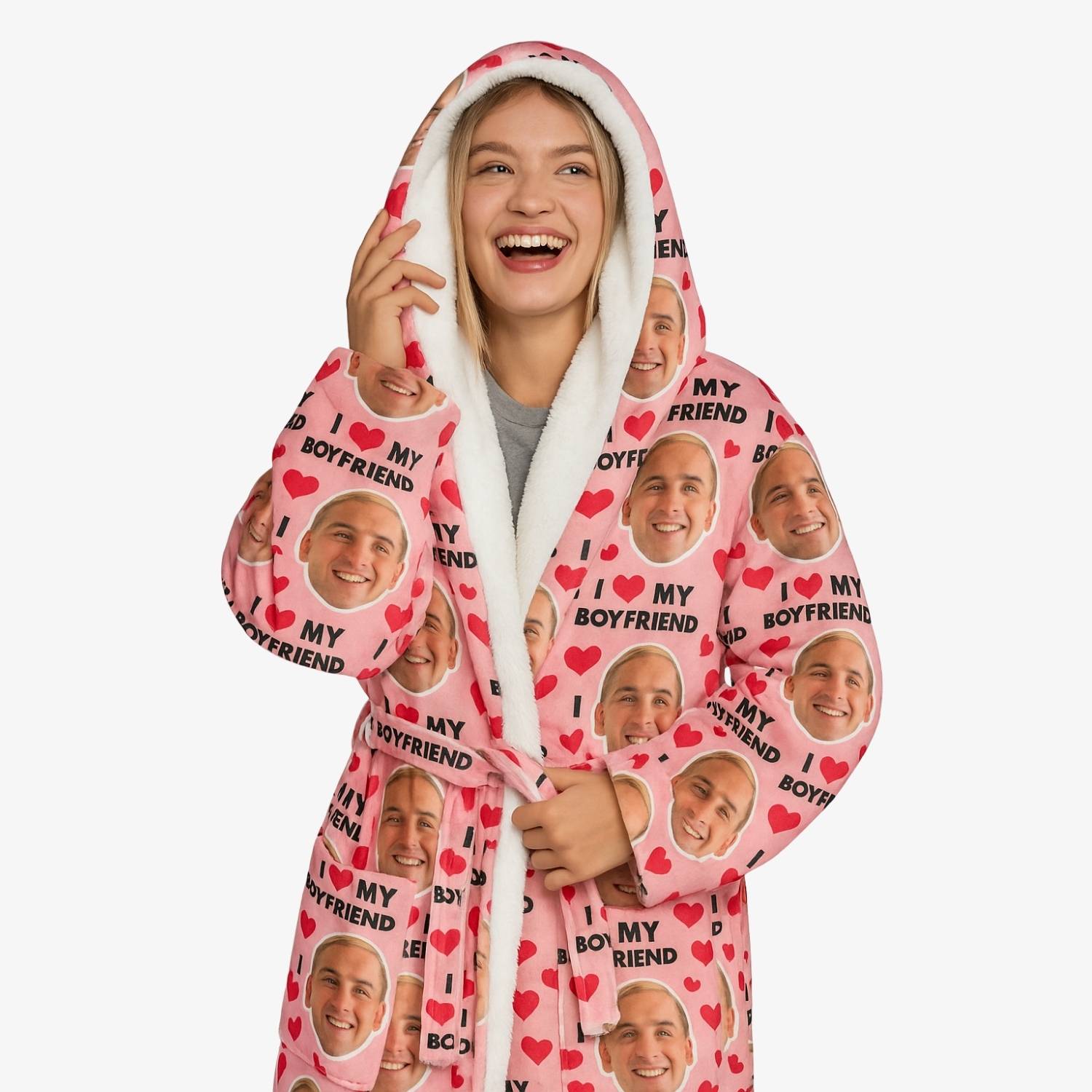 I Love My Boyfriend Custom Robe
