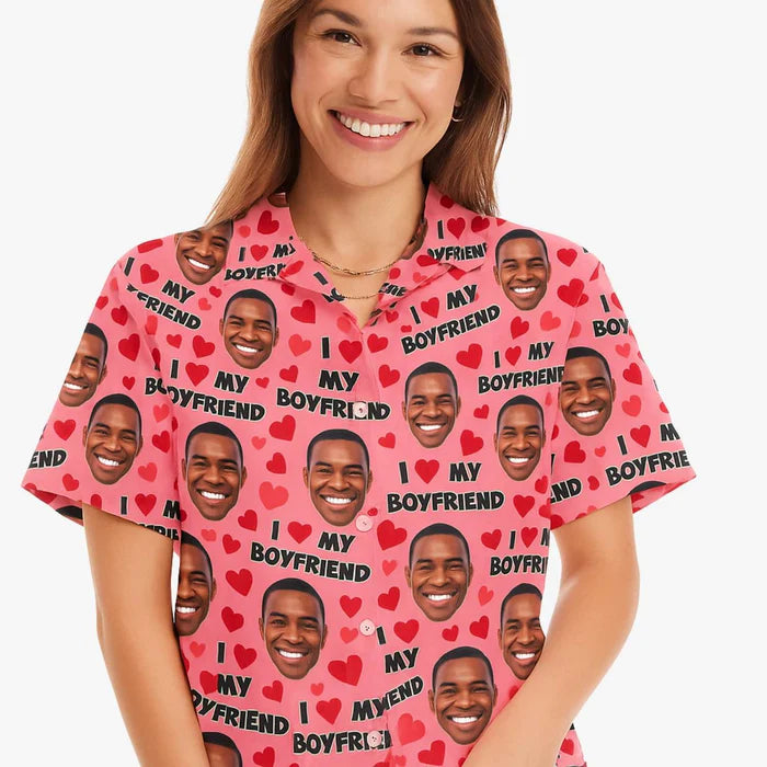 I Love My Boyfriend Custom Hawaiian Shirt