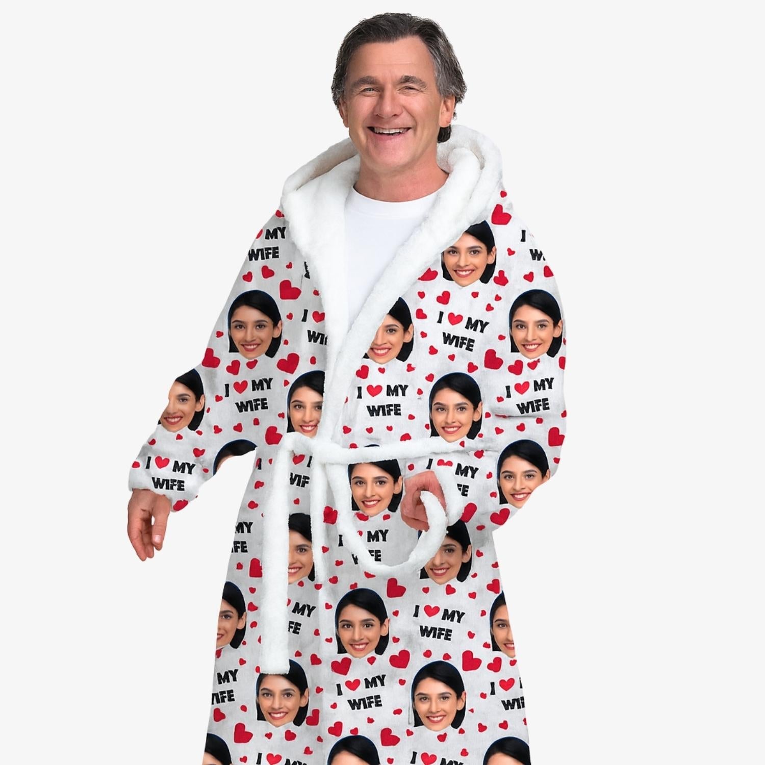 I Love My Wife Custom Robe