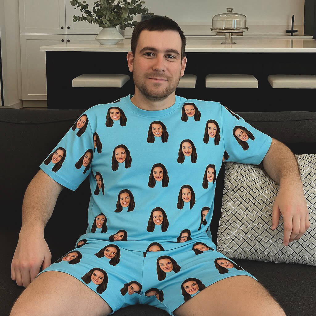 Custom Men's Pajamas - Your Face Shorts Set