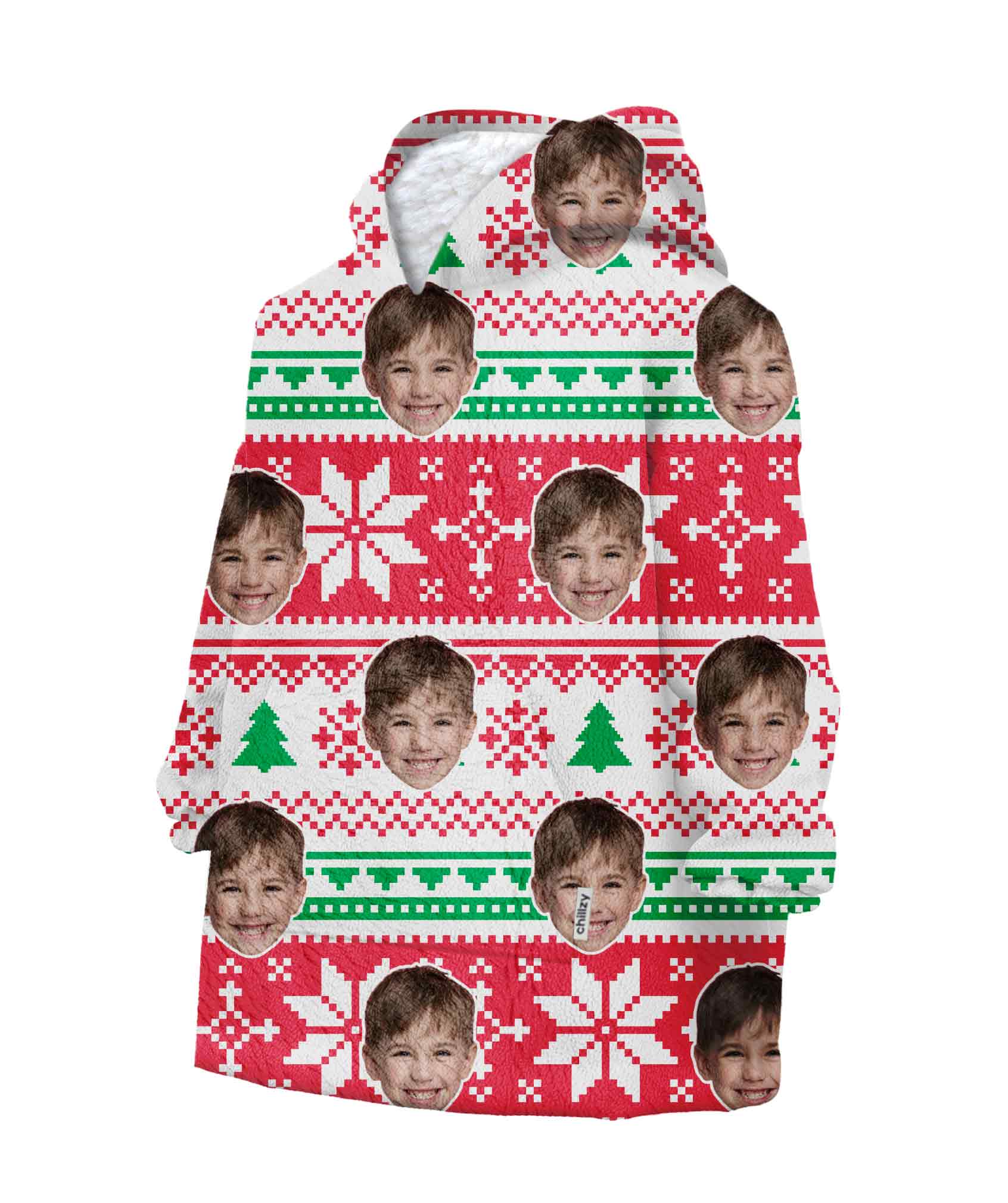 Xmas Nordic Chillzy Kids Hoodie Blanket