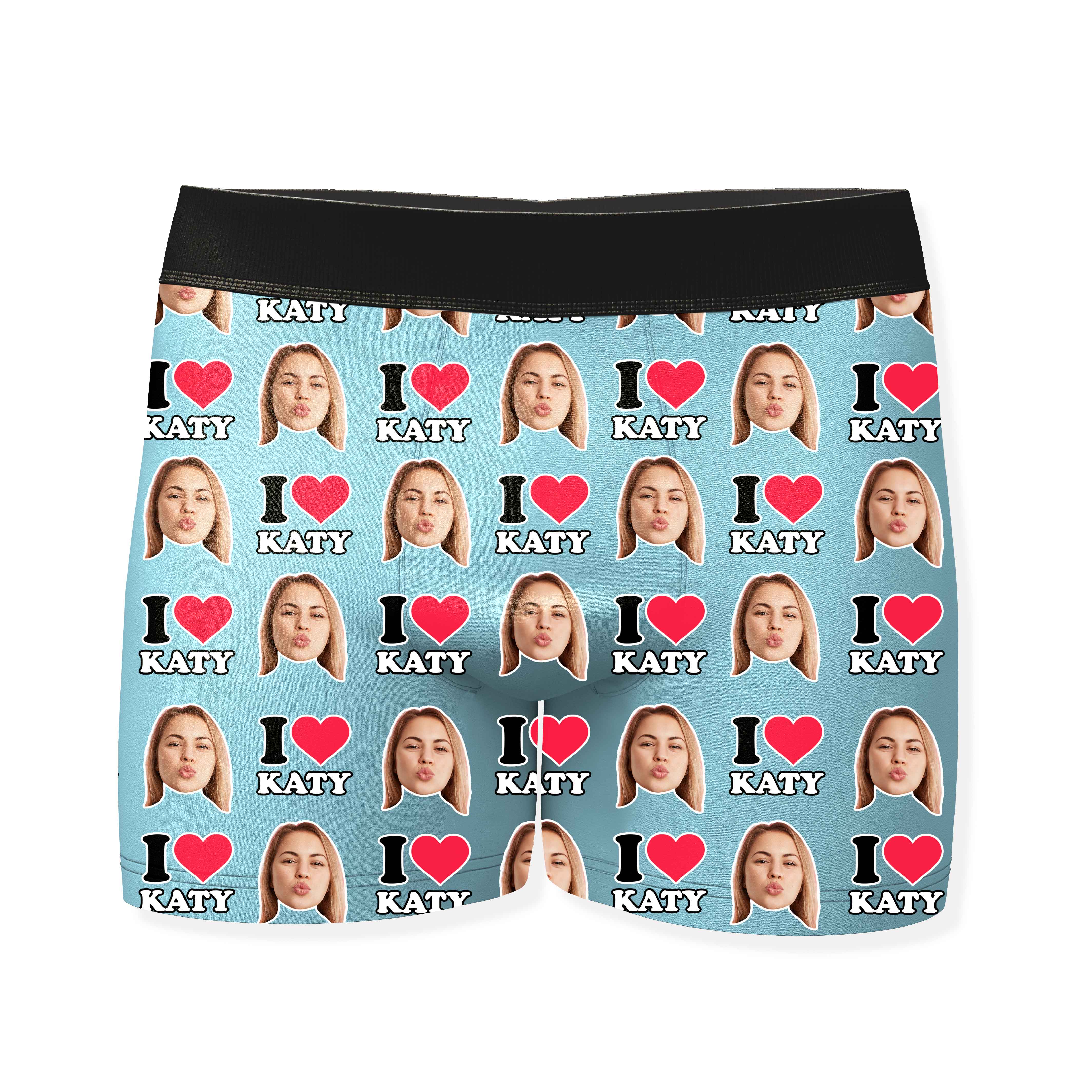 I Heart Name Boxers Personalized With Your Face