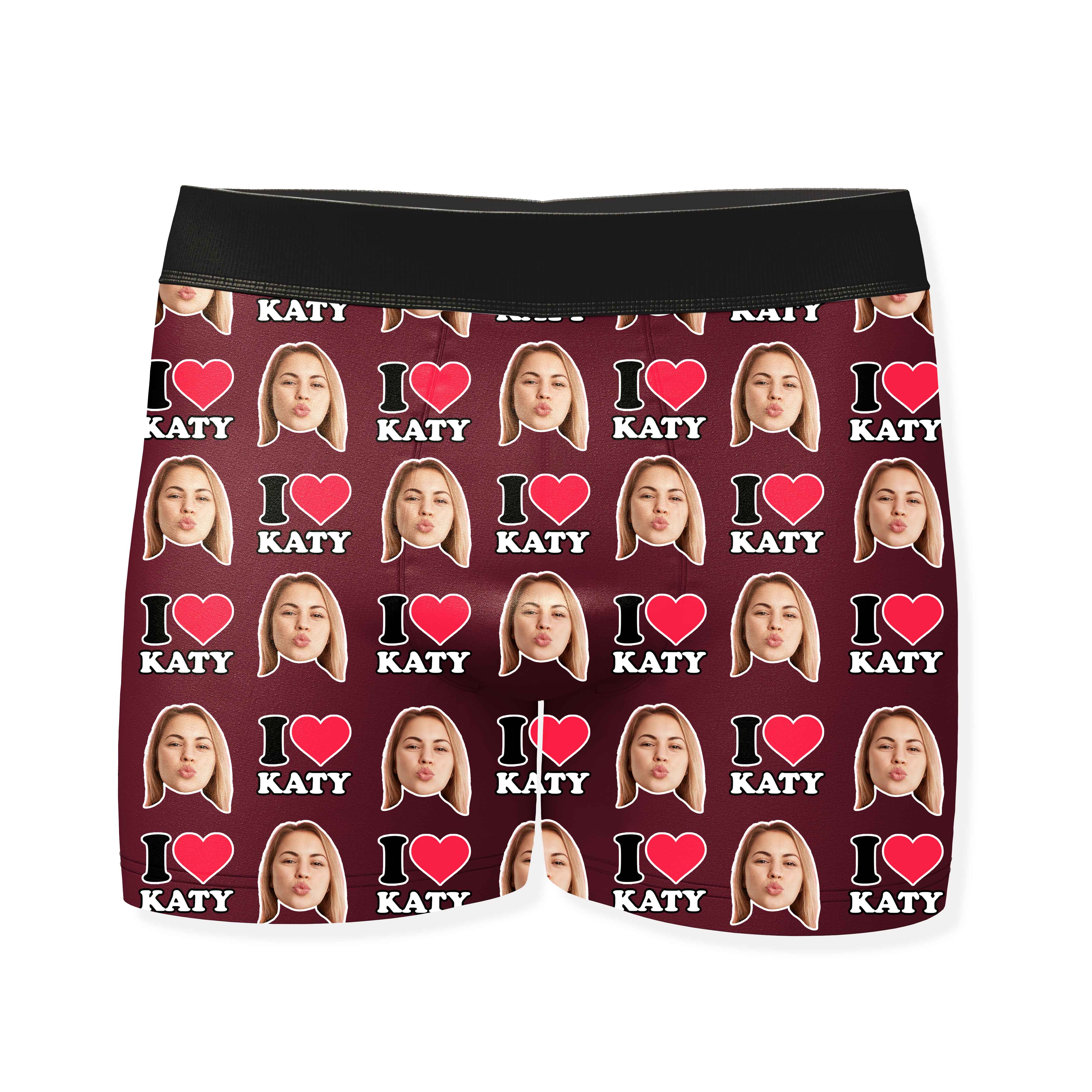 I Heart Name Boxers Personalized With Your Face
