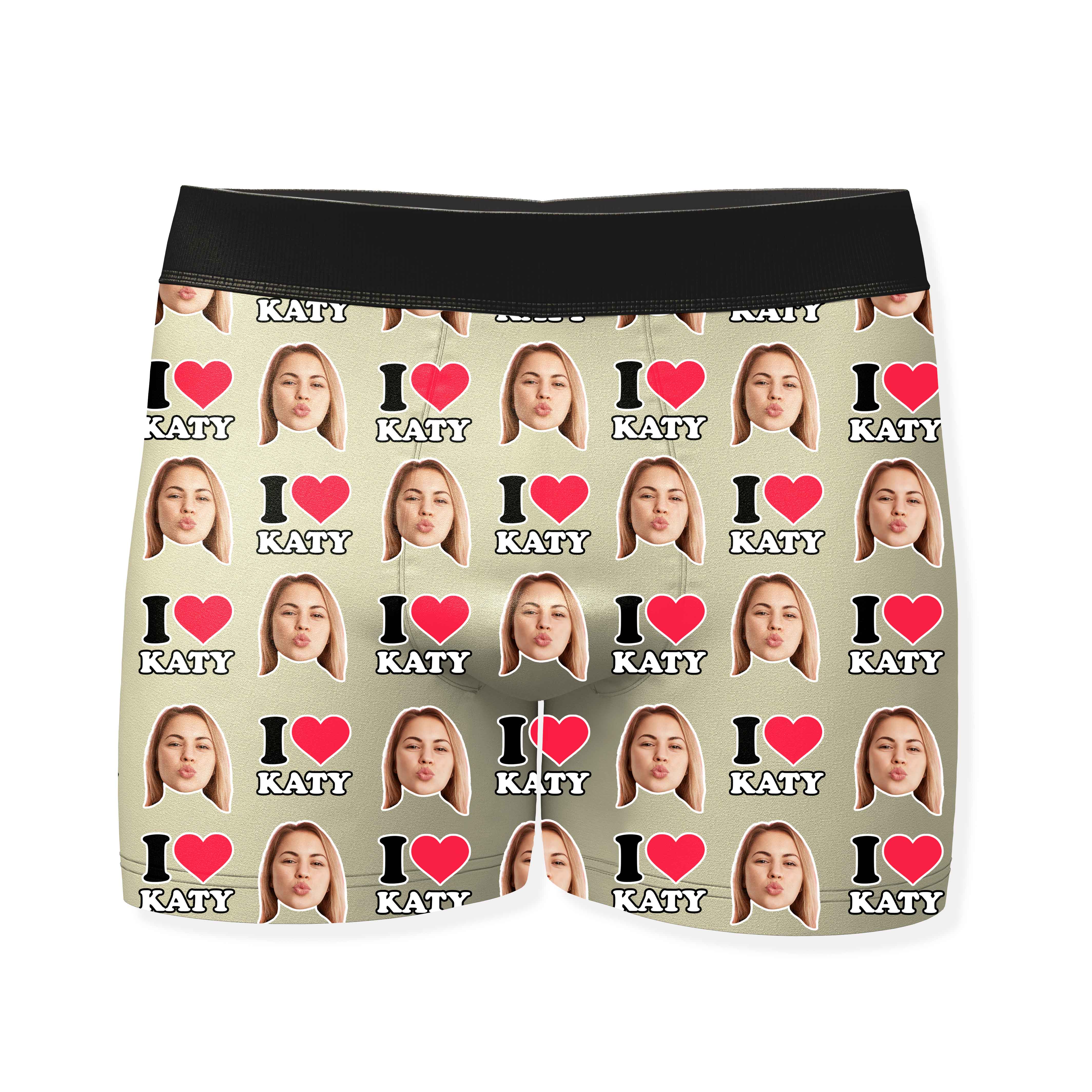 I Heart Name Boxers Personalized With Your Face
