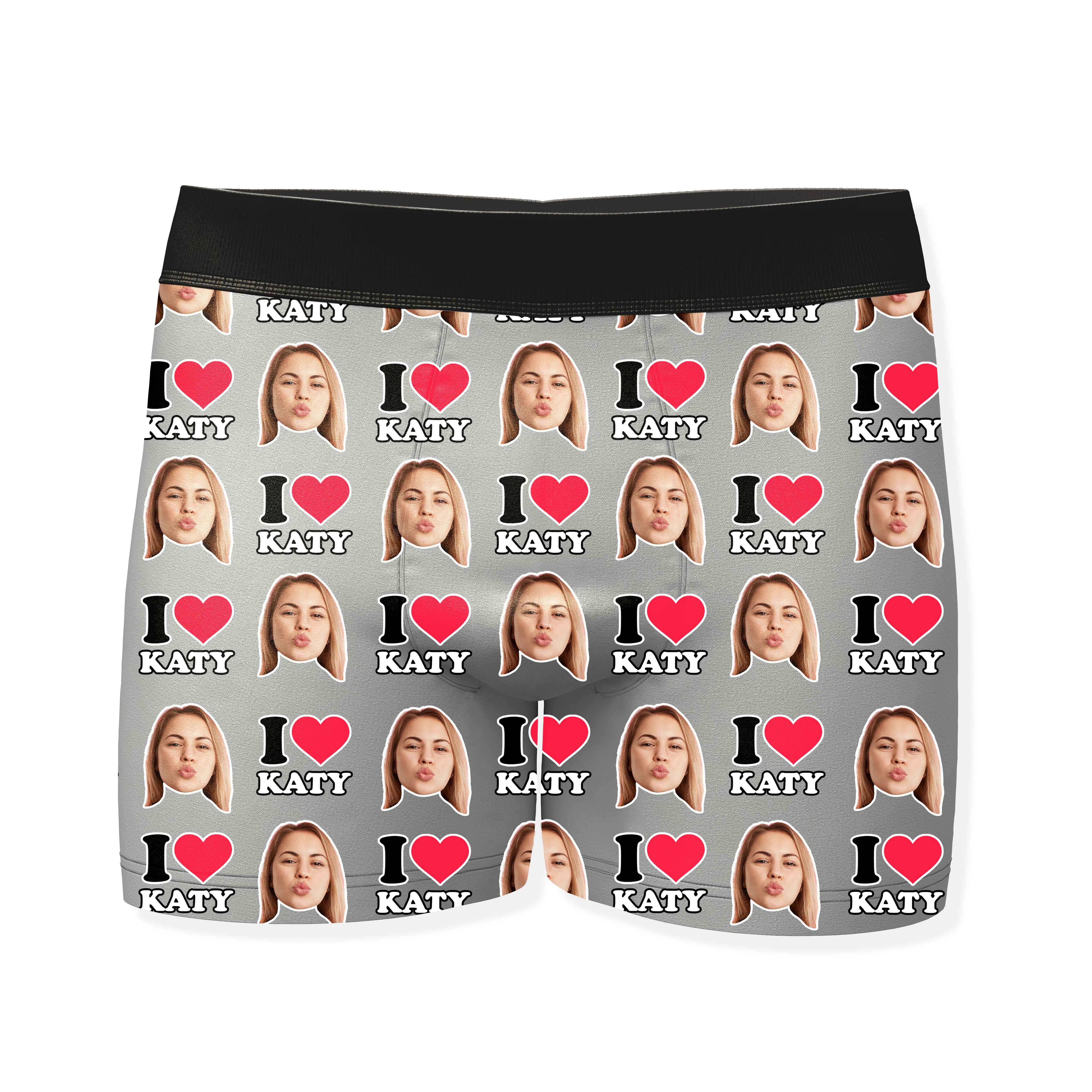 I Heart Name Boxers Personalized With Your Face