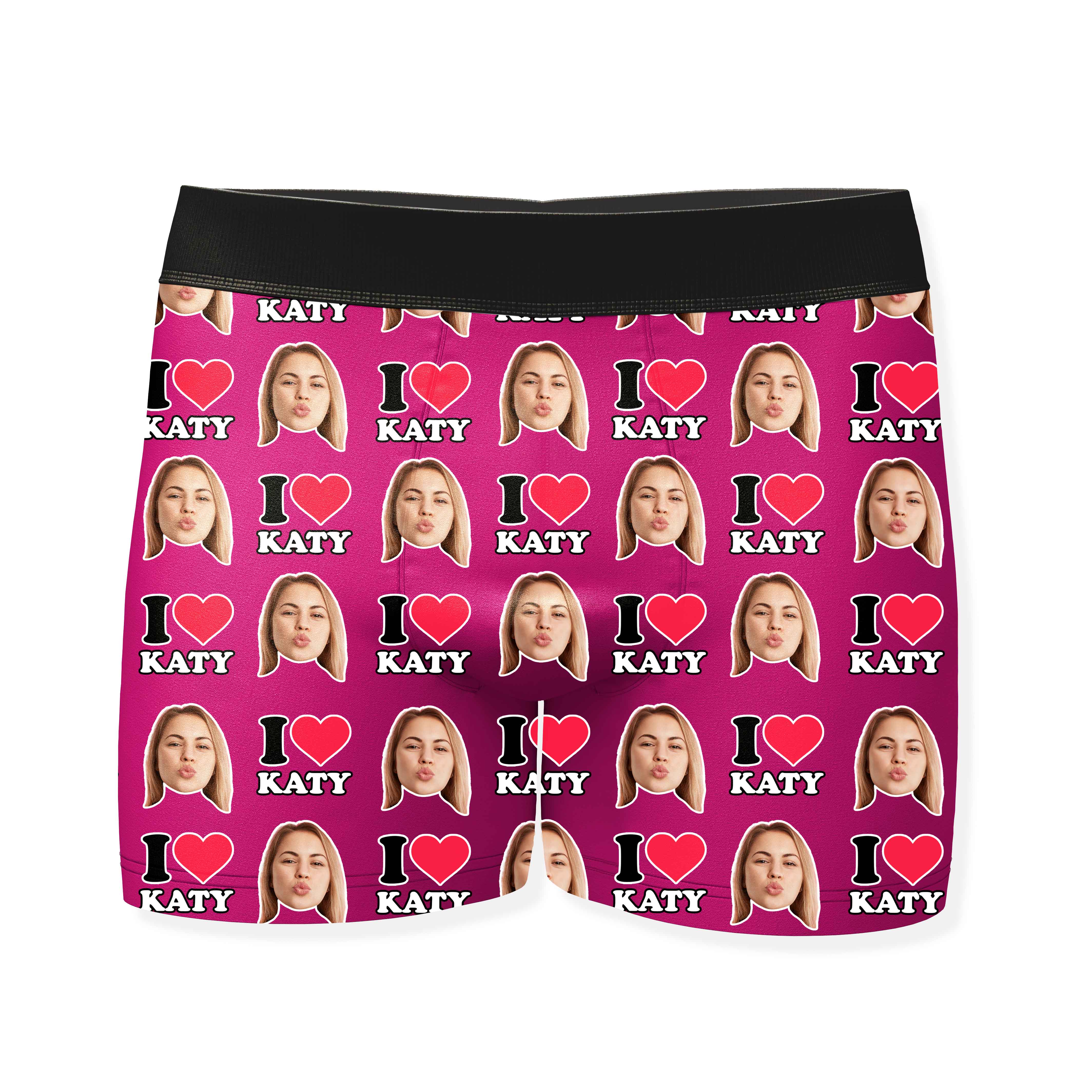 I Heart Name Boxers Personalized With Your Face