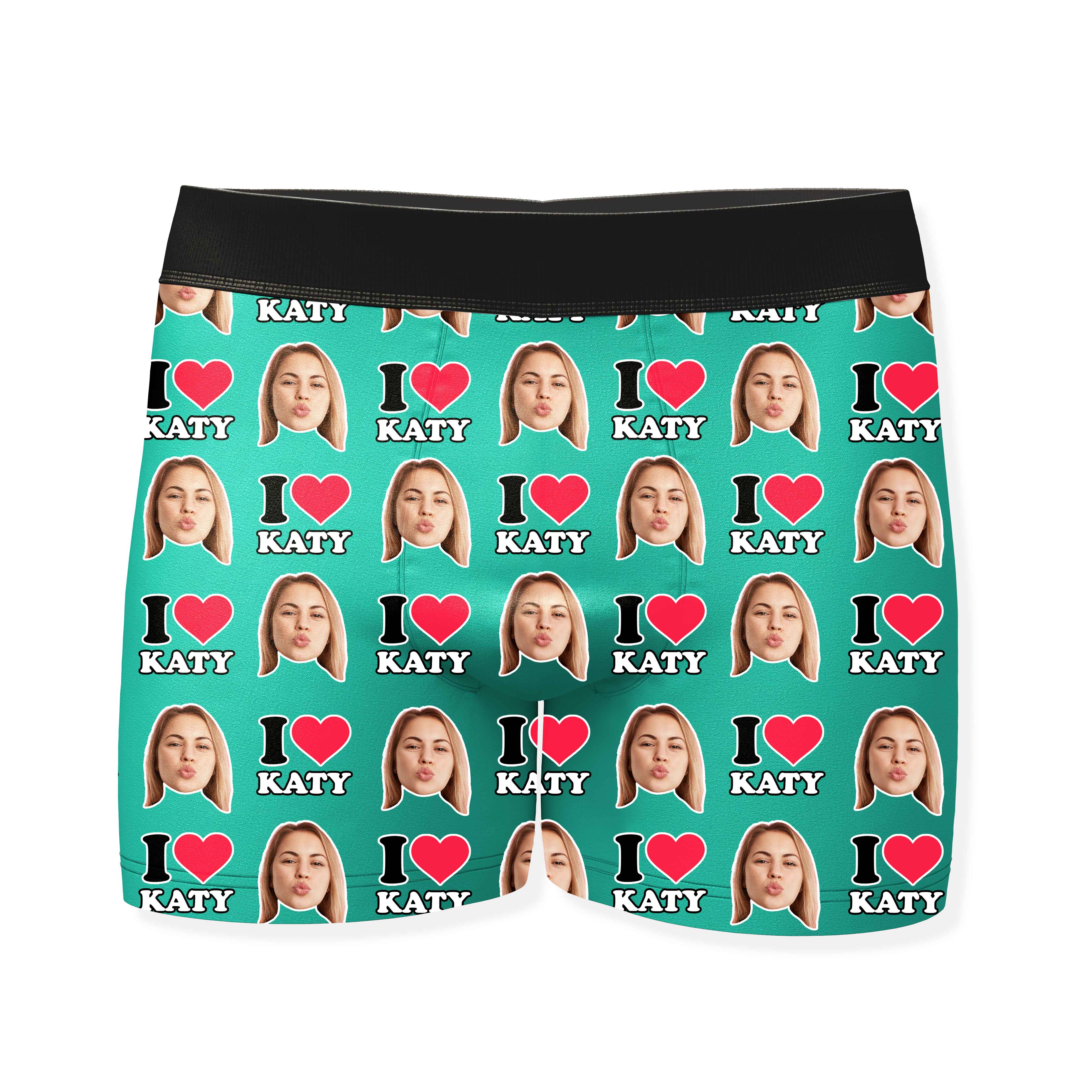 I Heart Name Boxers Personalized With Your Face