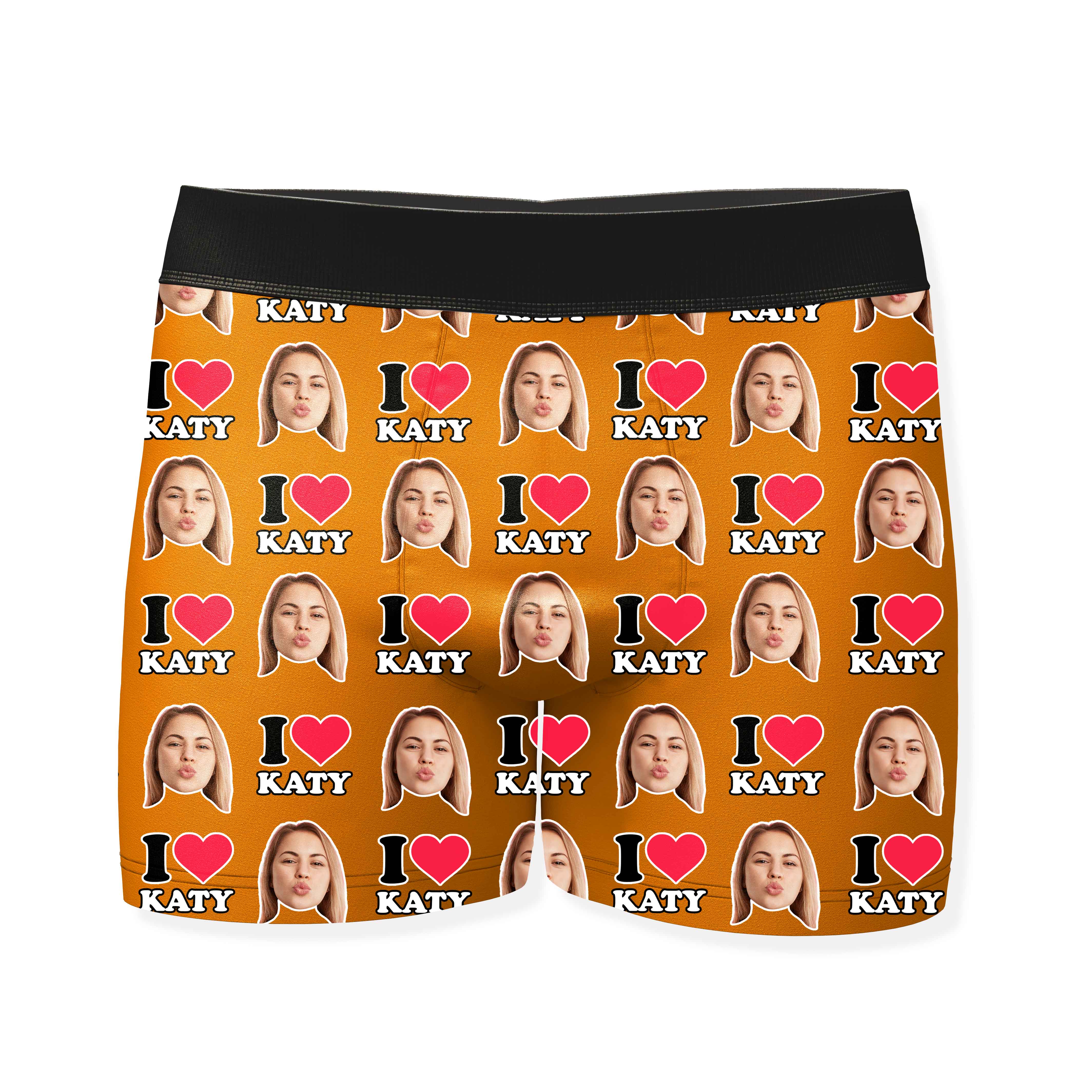 I Heart Name Boxers Personalized With Your Face