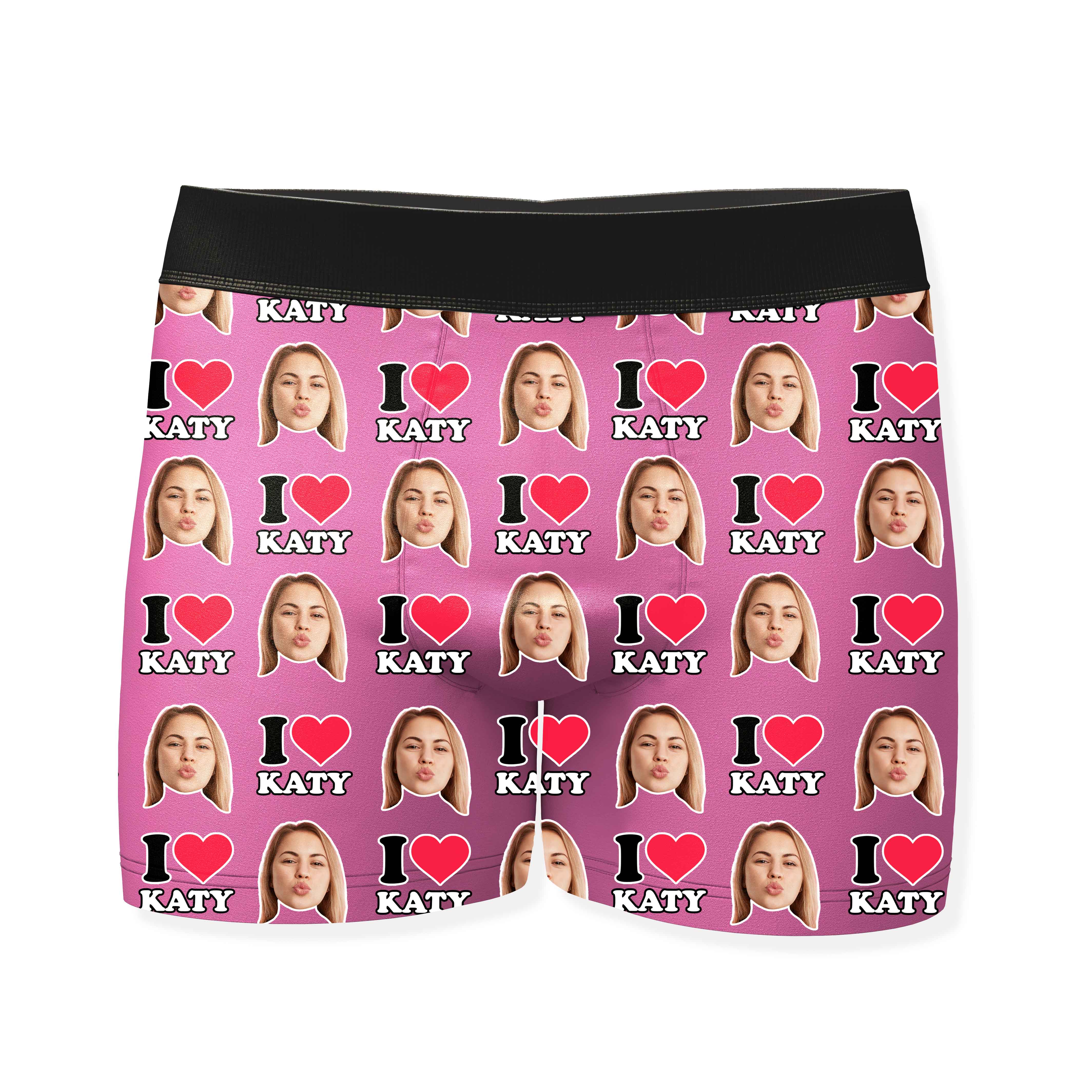 I Heart Name Boxers Personalized With Your Face