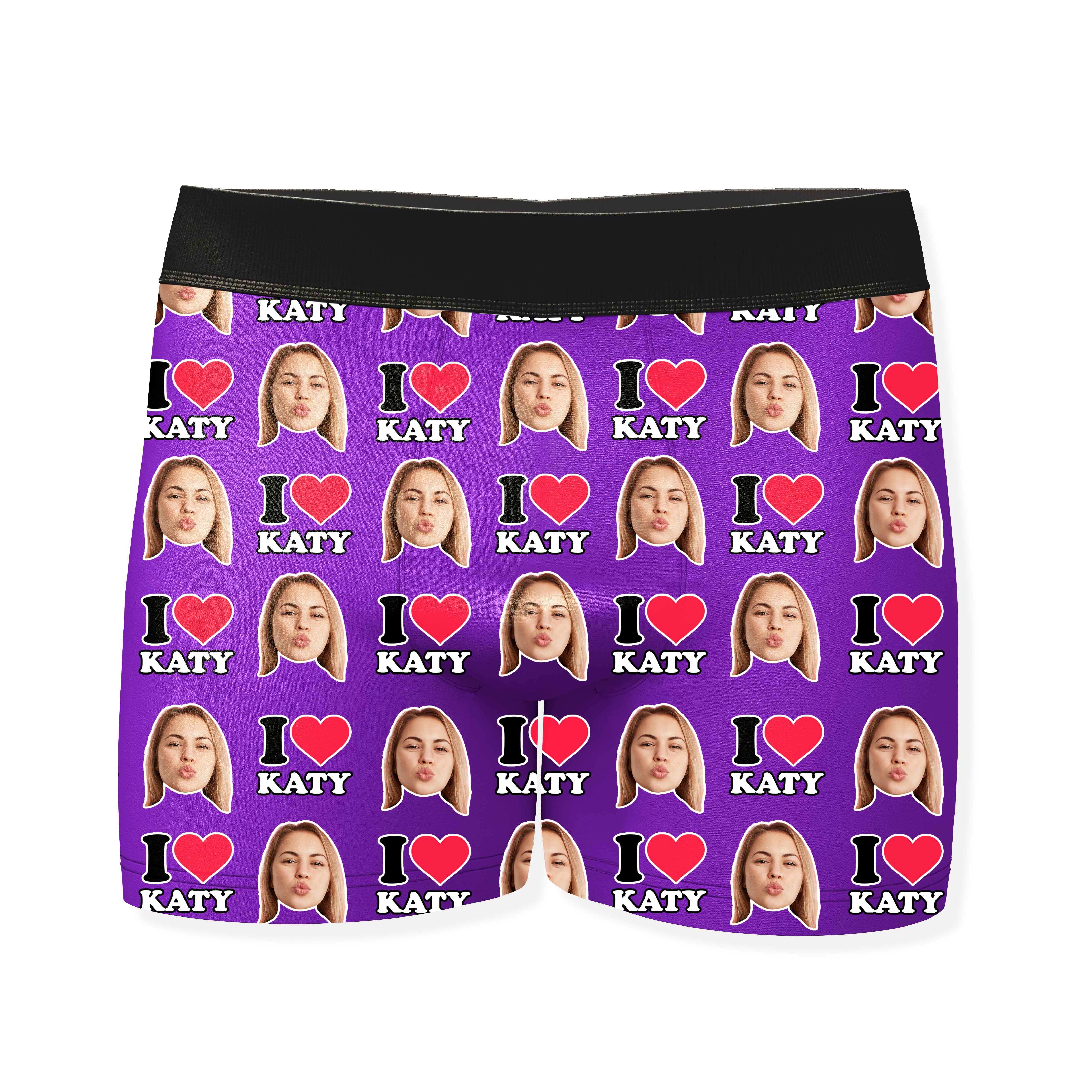 I Heart Name Boxers Personalized With Your Face