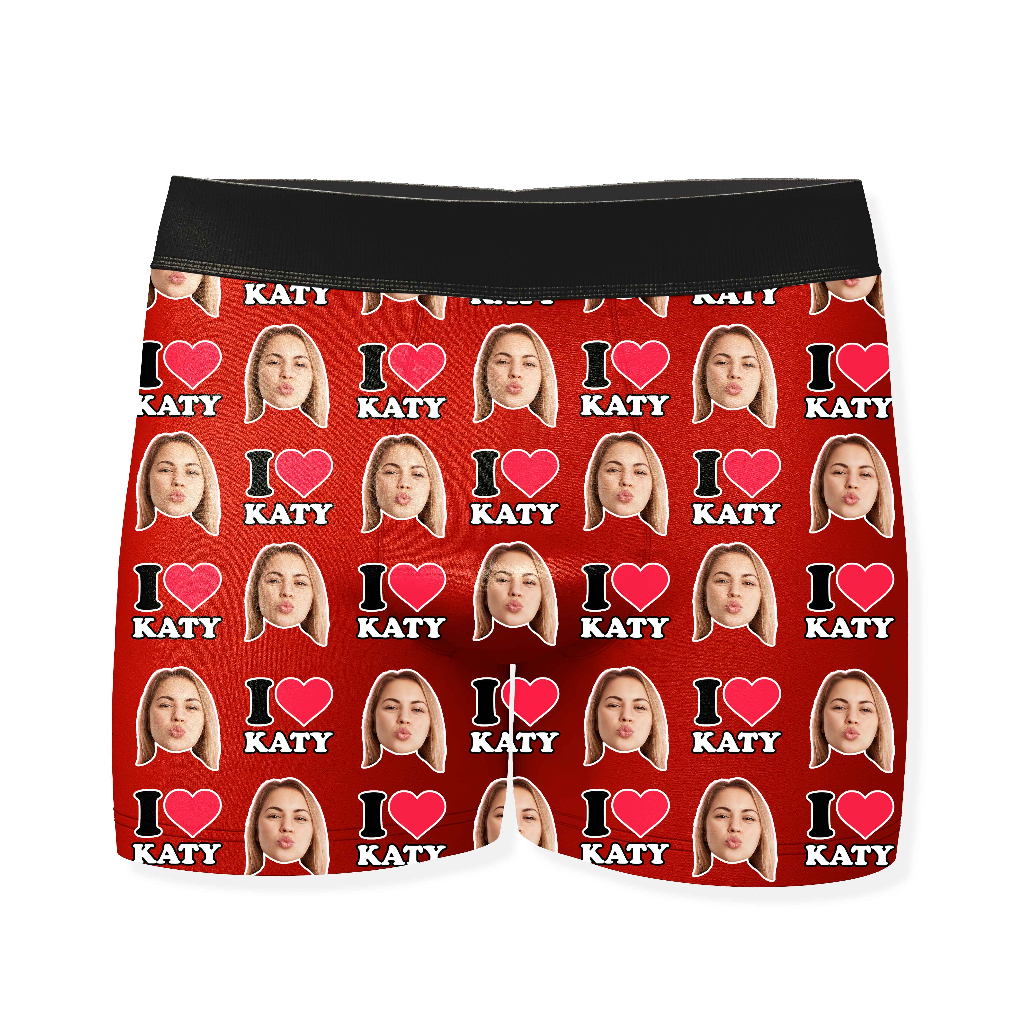 I Heart Name Boxers Personalized With Your Face