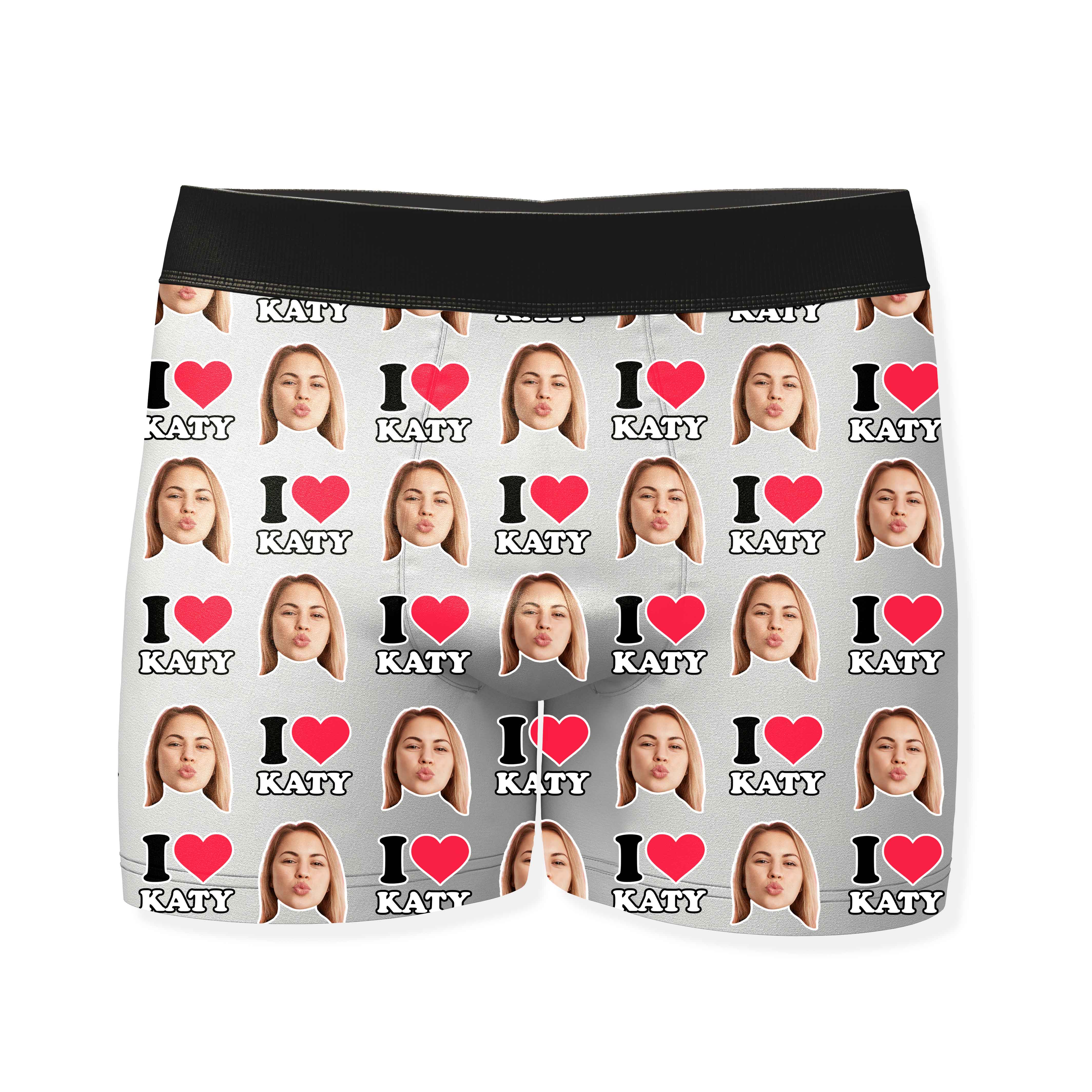 I Heart Name Boxers Personalized With Your Face