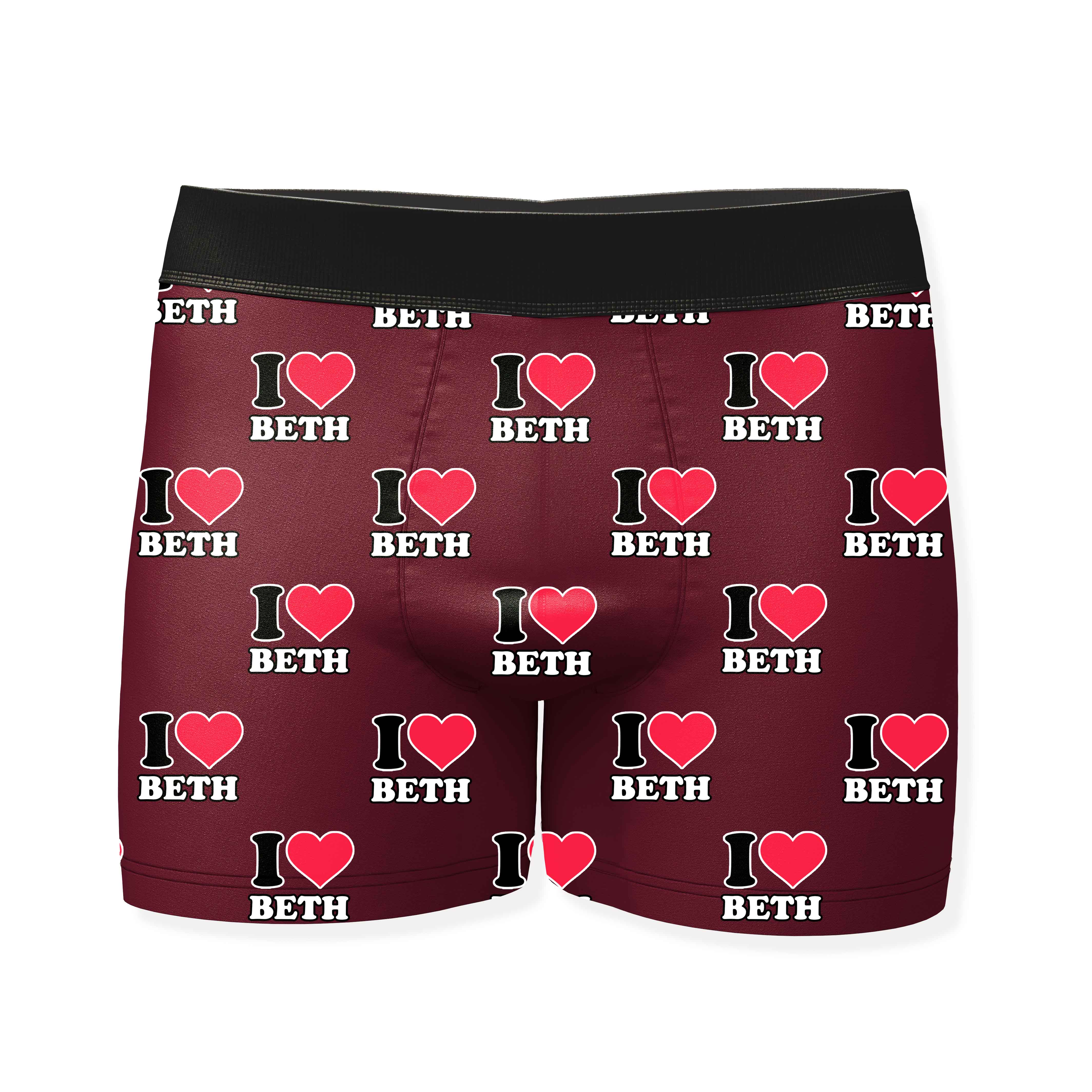 I Heart Name Personalized Boxers
