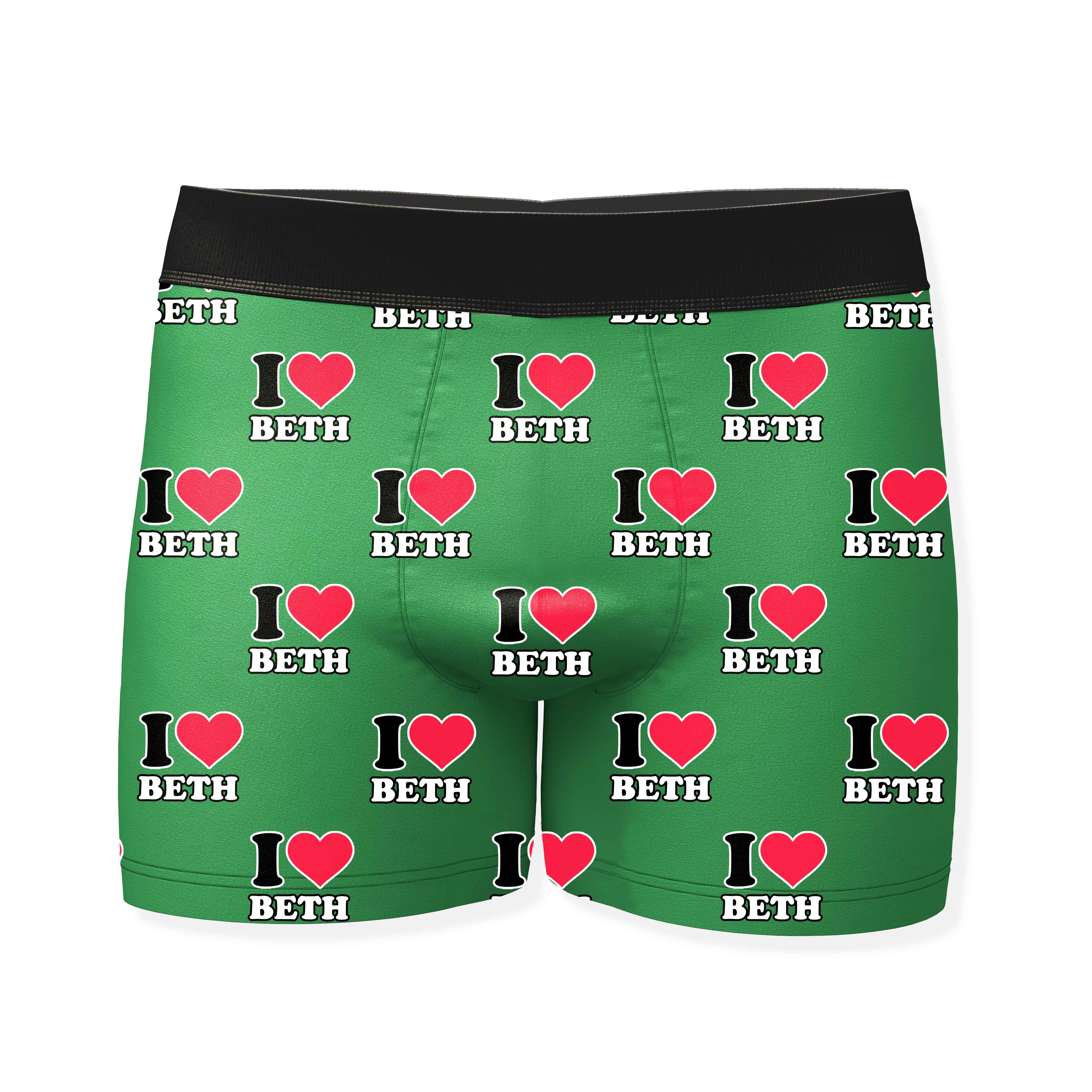 I Heart Name Personalized Boxers
