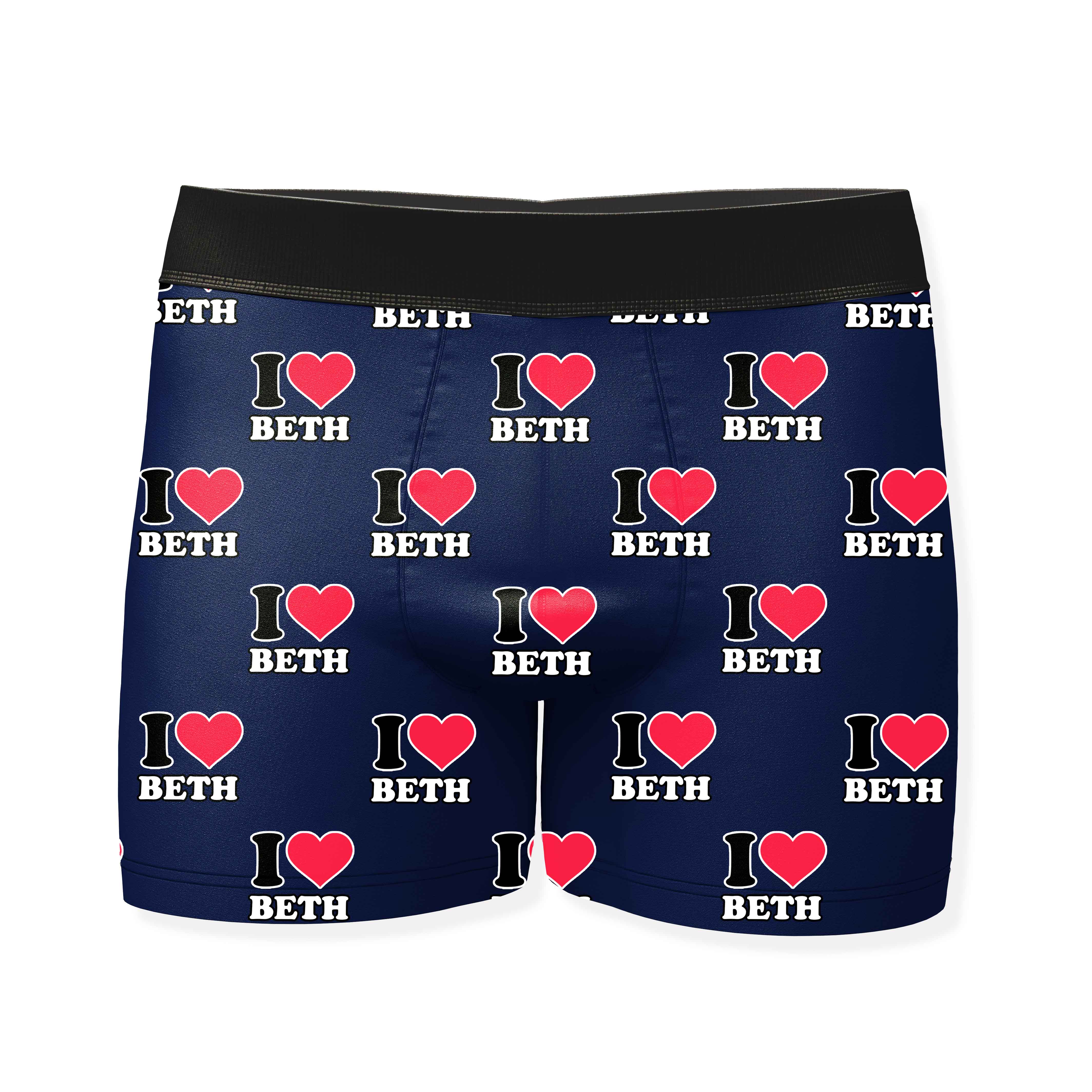 I Heart Name Personalized Boxers