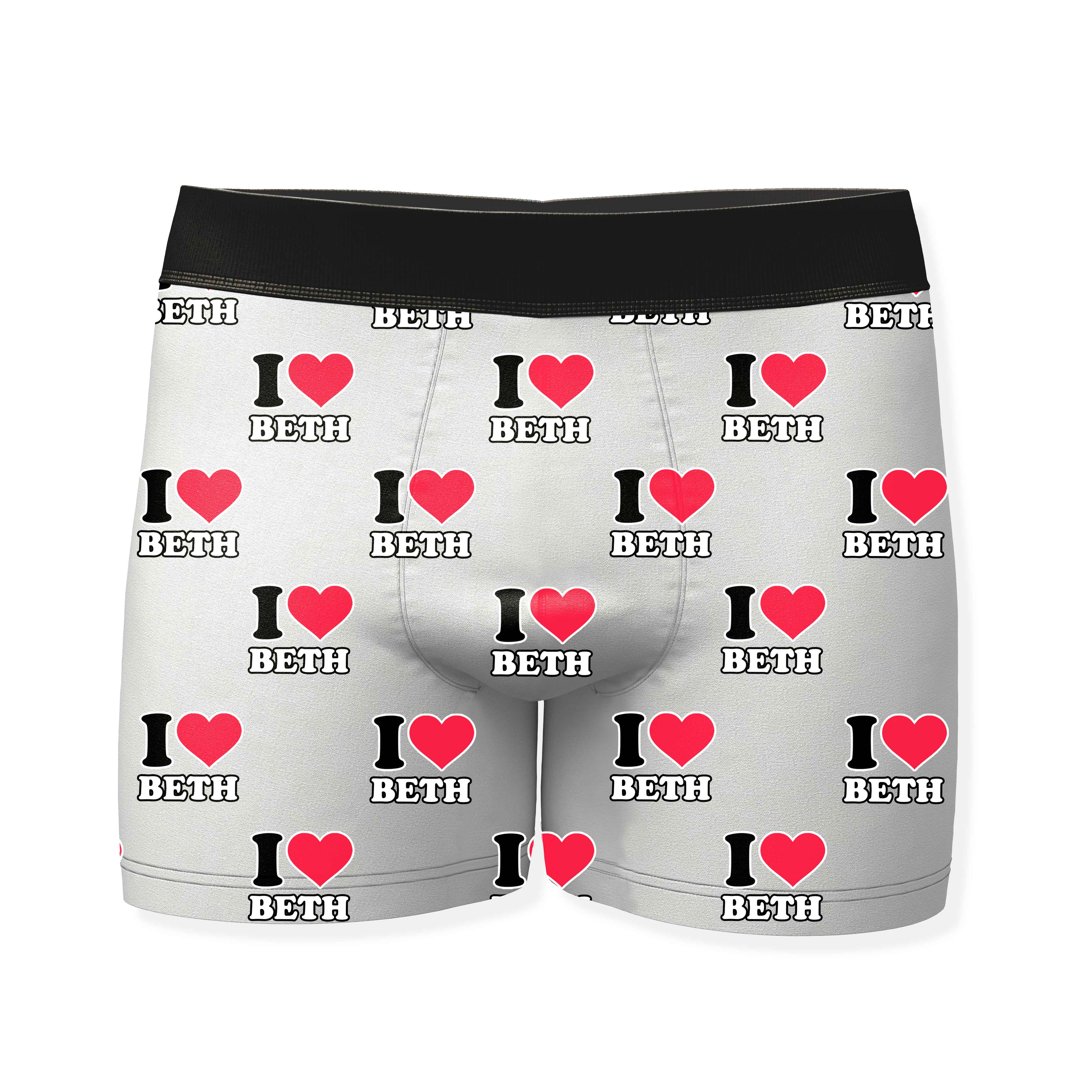 I Heart Name Personalized Boxers