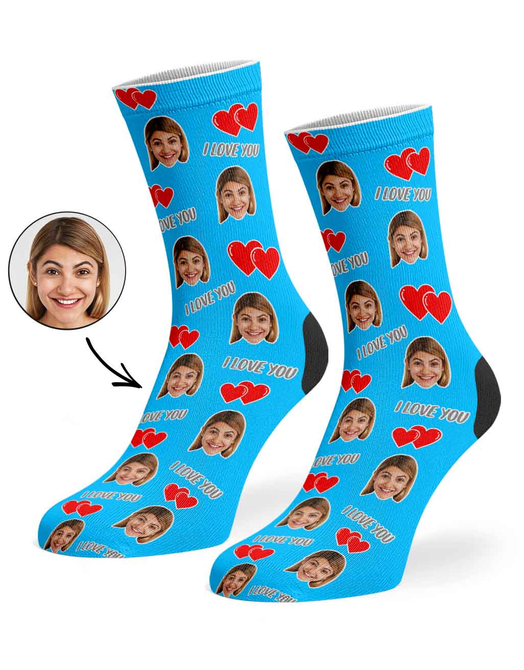 I Love You Valentines Day Custom Socks