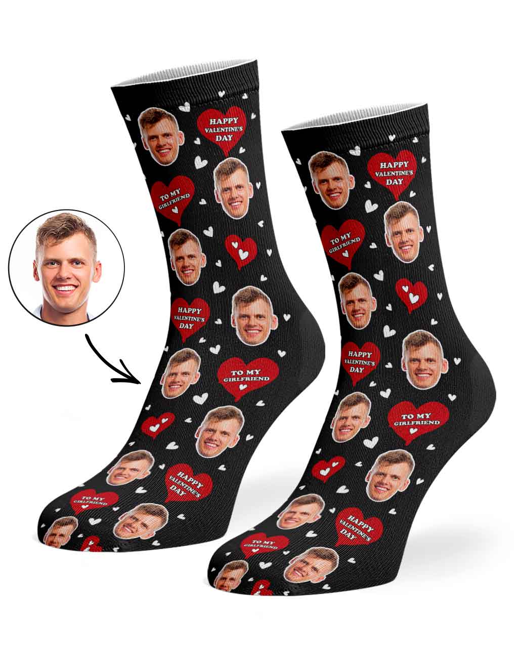 Happy Valentines Girlfriend Custom Socks