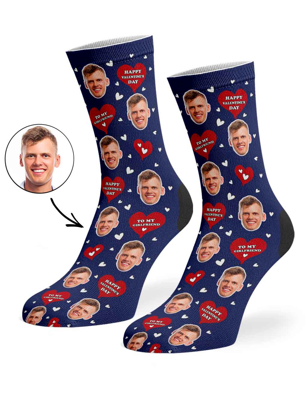 Happy Valentines Girlfriend Custom Socks