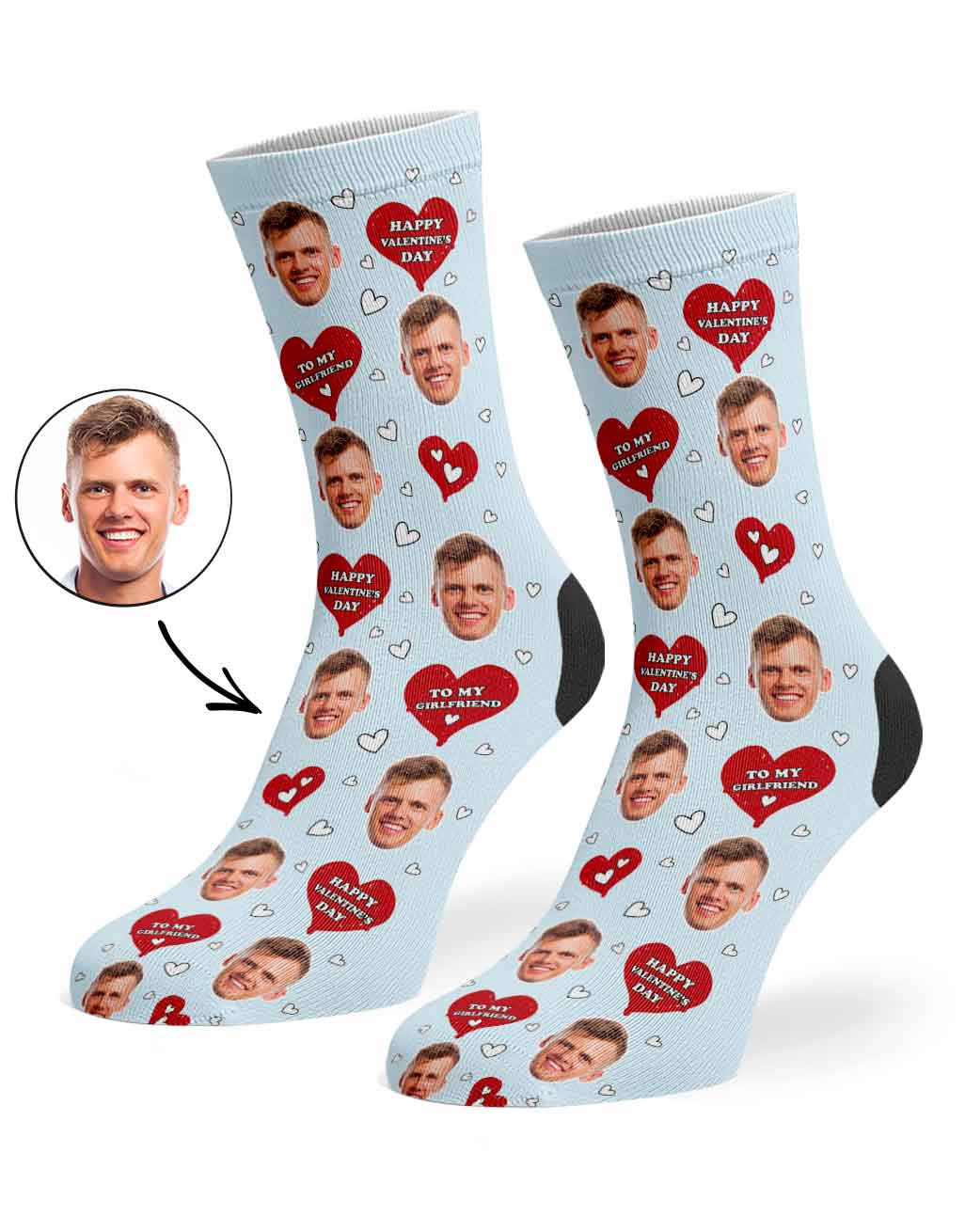 Happy Valentines Girlfriend Custom Socks