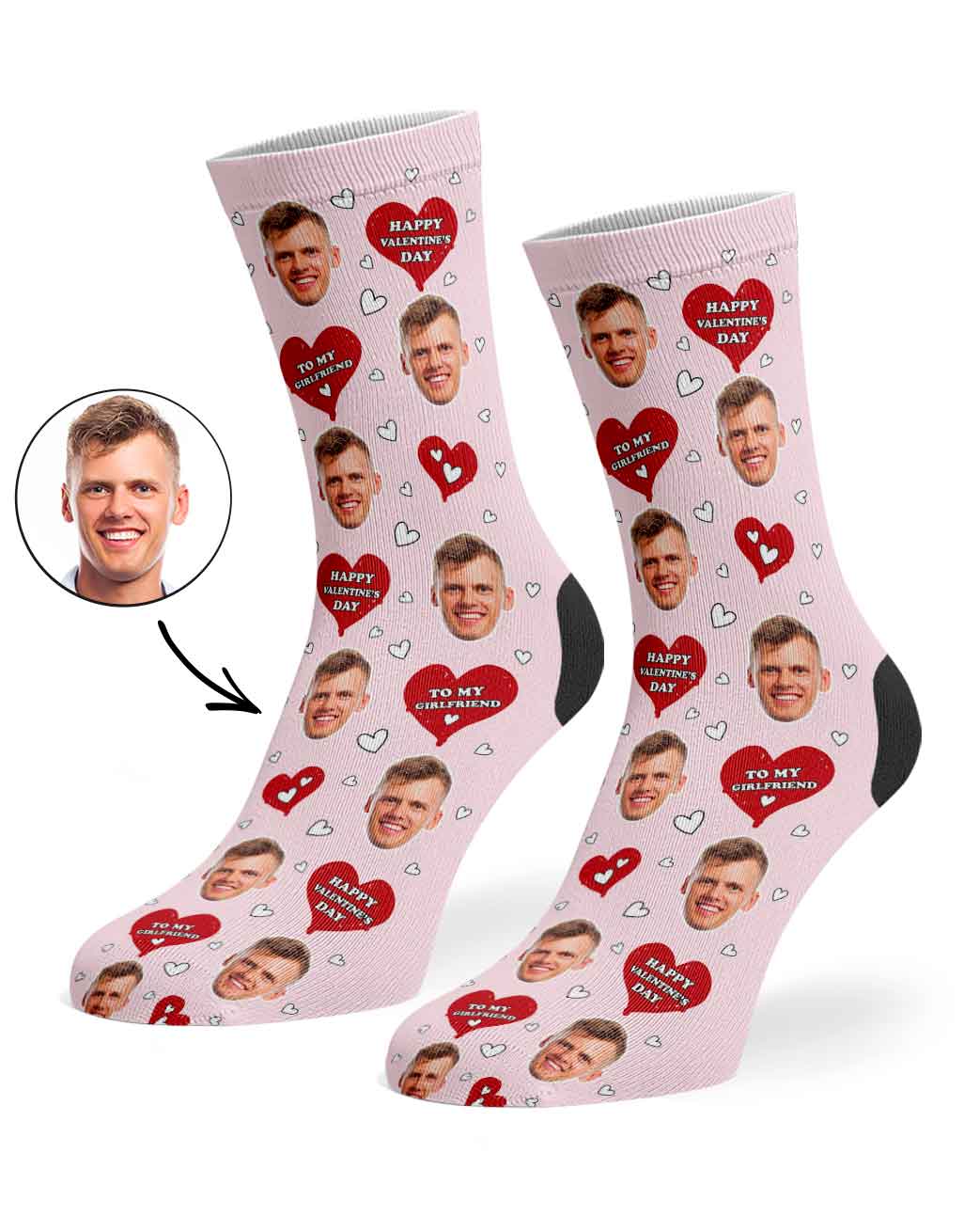 Happy Valentines Girlfriend Custom Socks