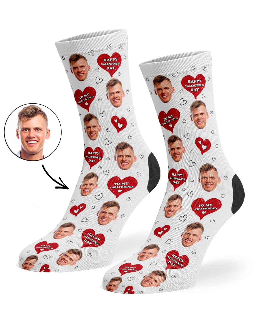 Happy Valentines Girlfriend Custom Socks