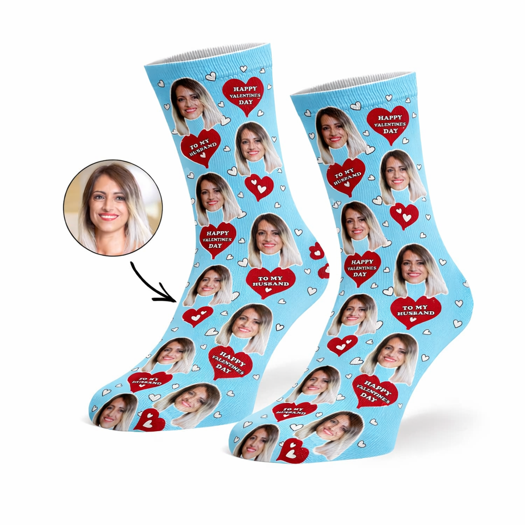 Happy Valentines Husband Custom Socks
