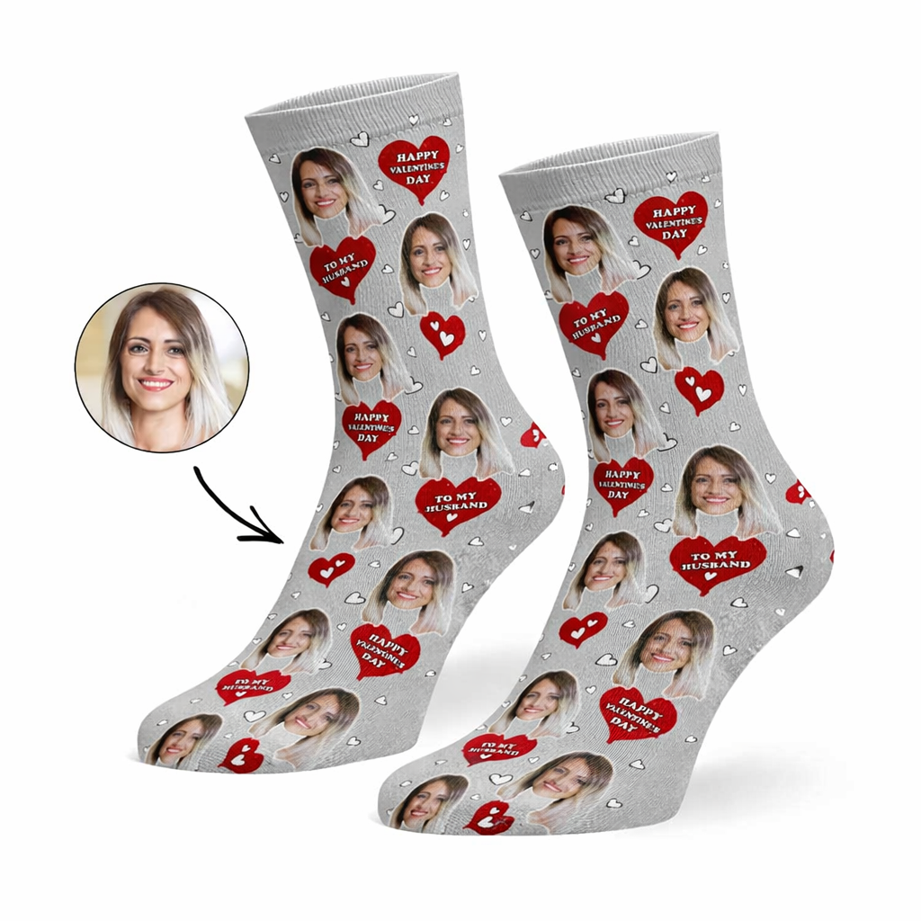 Happy Valentines Husband Custom Socks