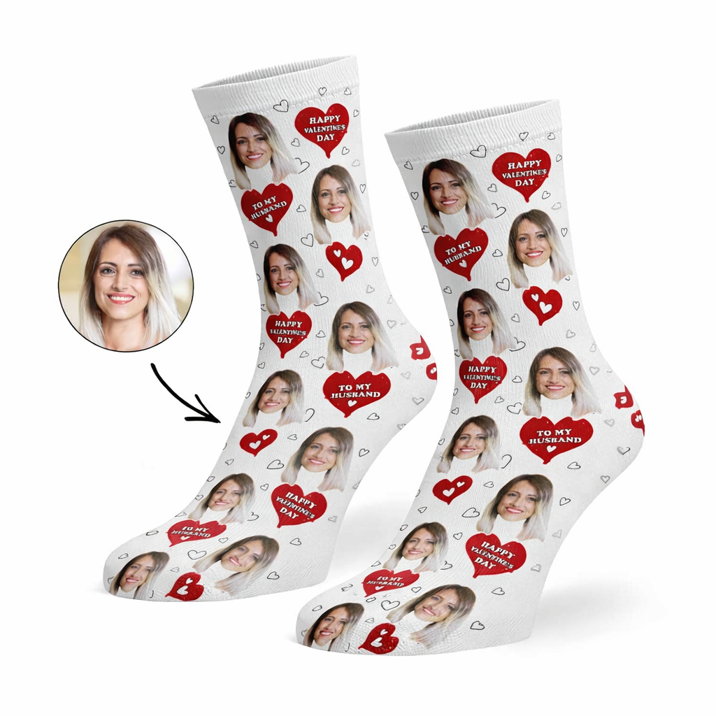 Happy Valentines Husband Custom Socks