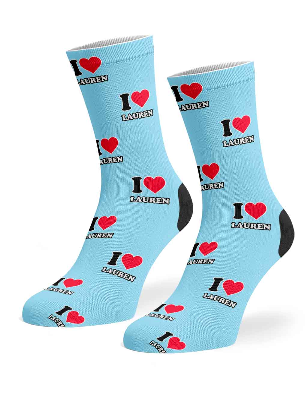 I Heart Name Custom Socks