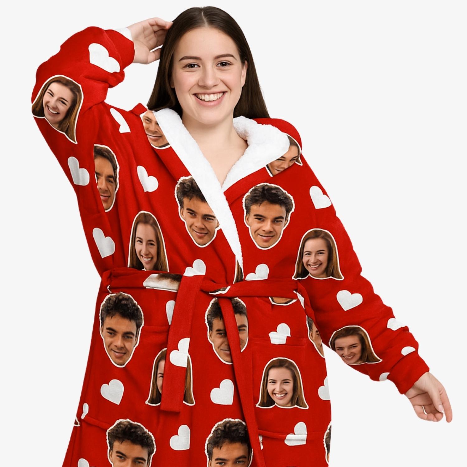 White Hearts Custom Robe