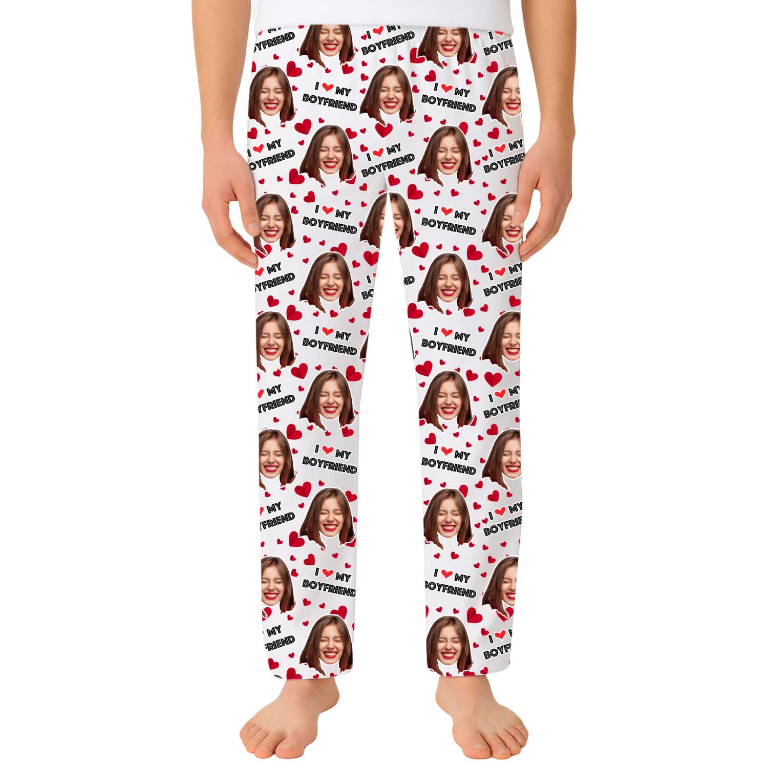 I Love My Girlfriend Custom Men's PJ Pants