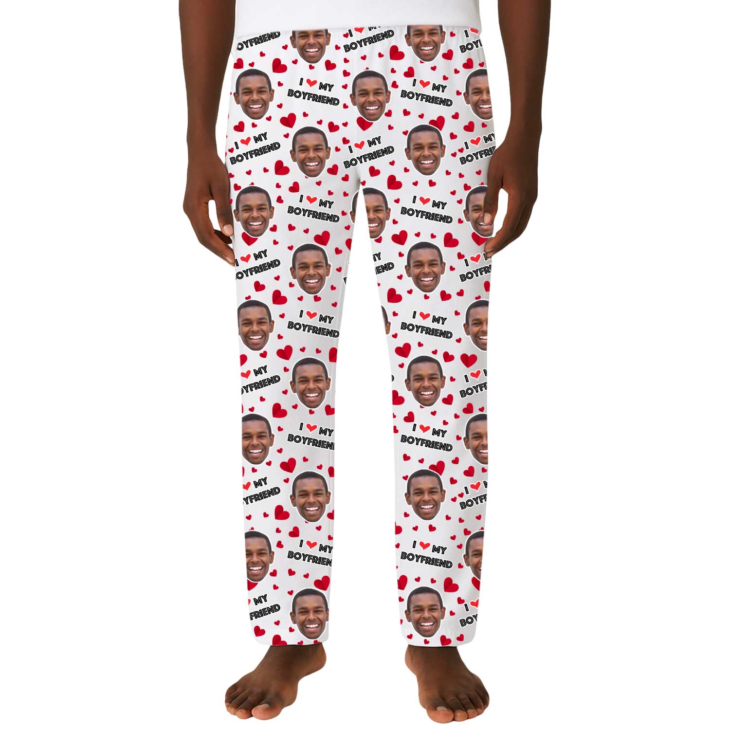 I Love My Boyfriend Custom Men's PJ Pants