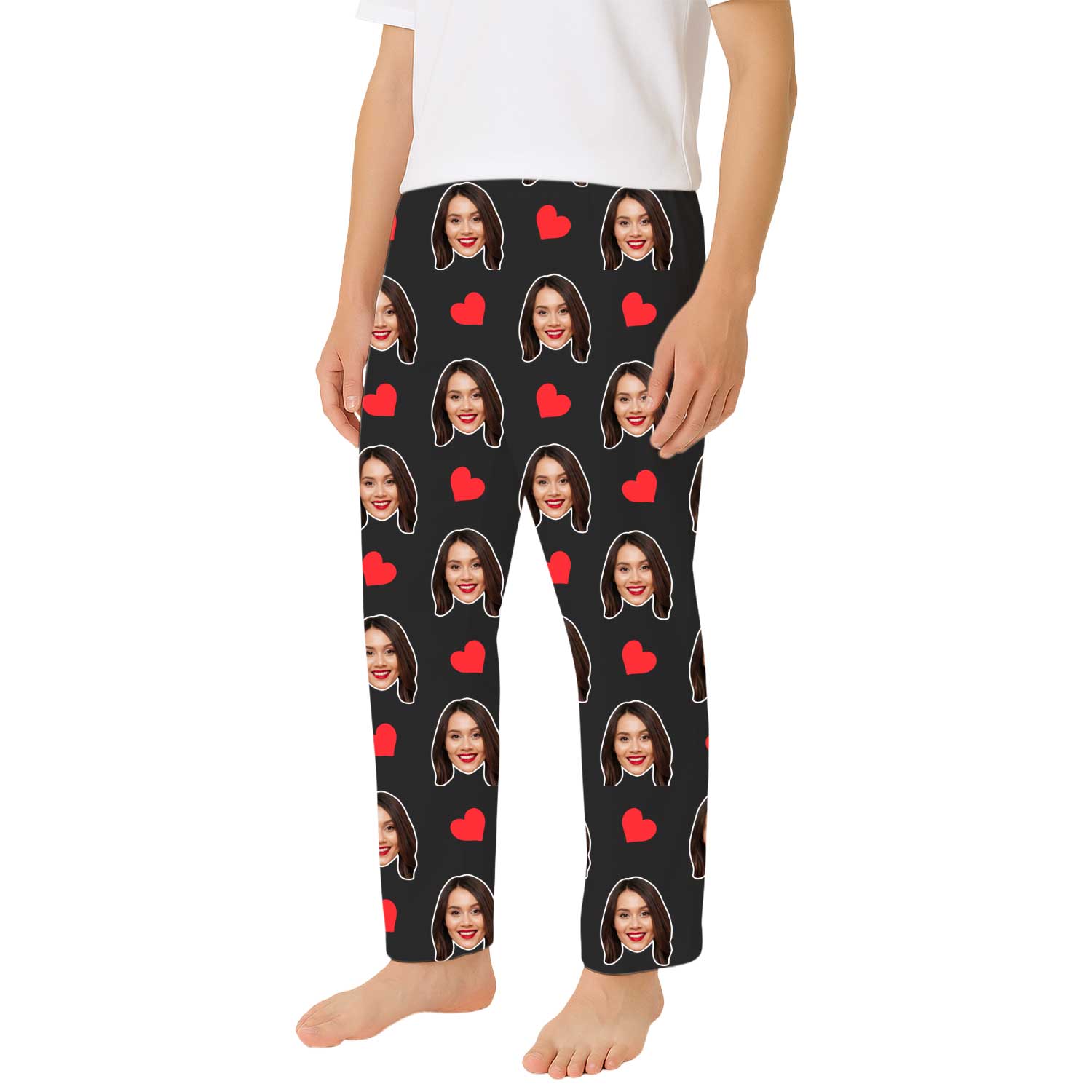 Men's Love Hearts Custom PJ Pants