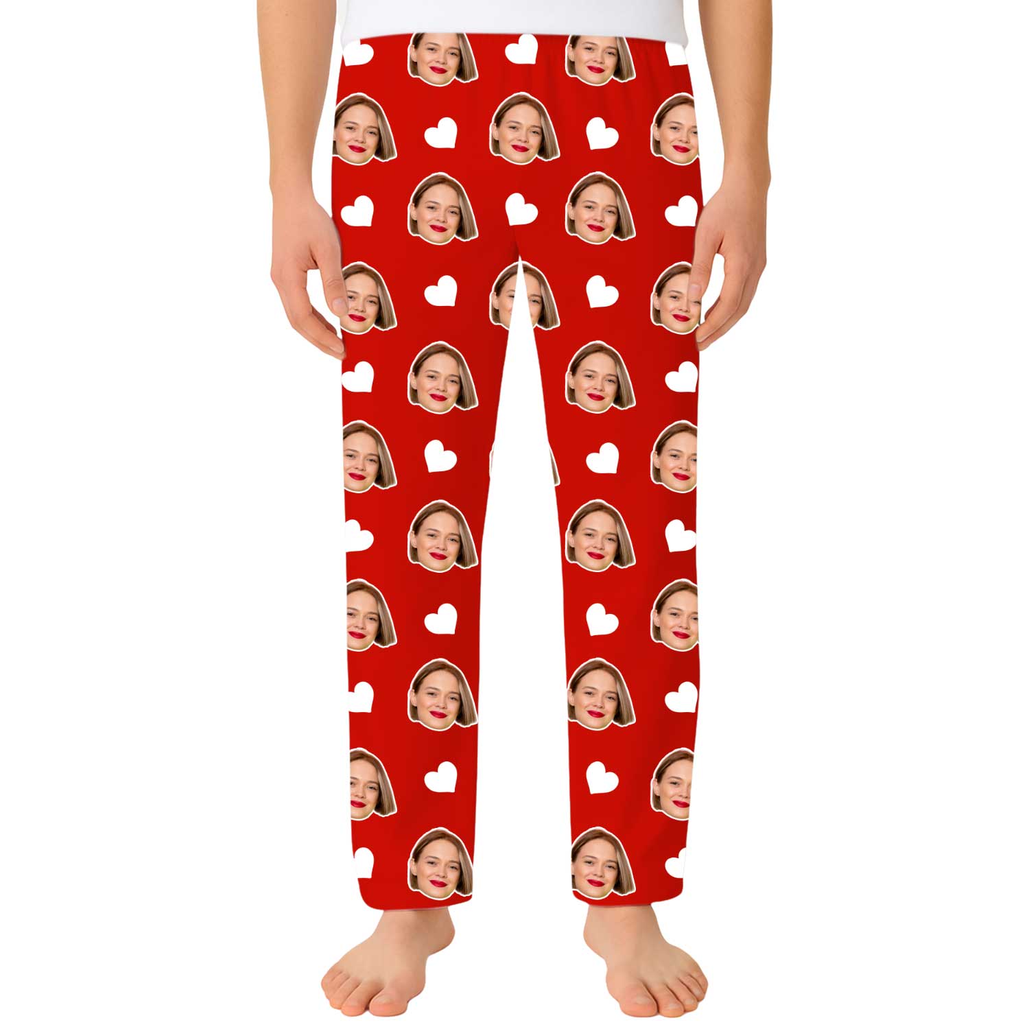 White Hearts Custom Men's PJ Pants