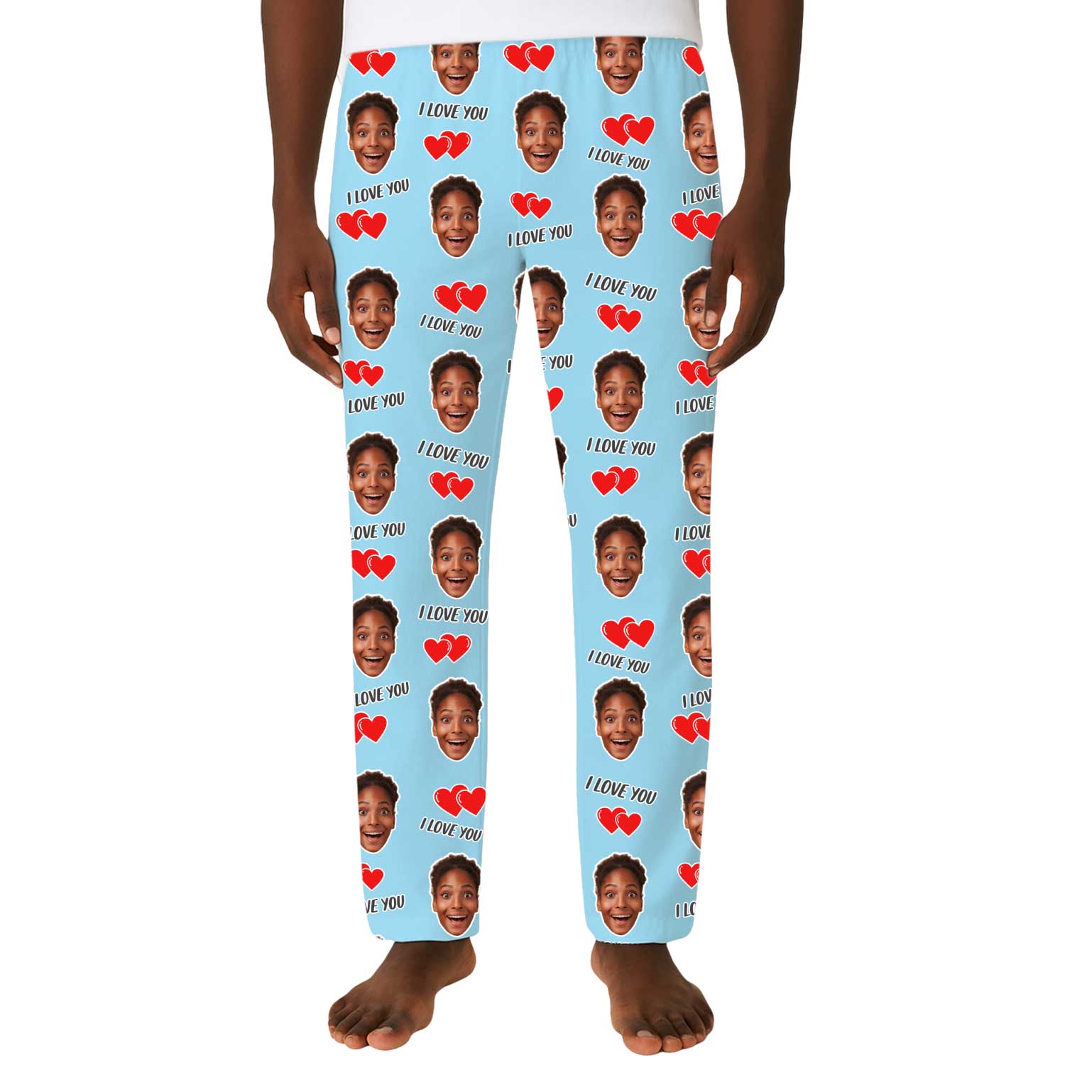 Men's I Love You Custom PJ Pants
