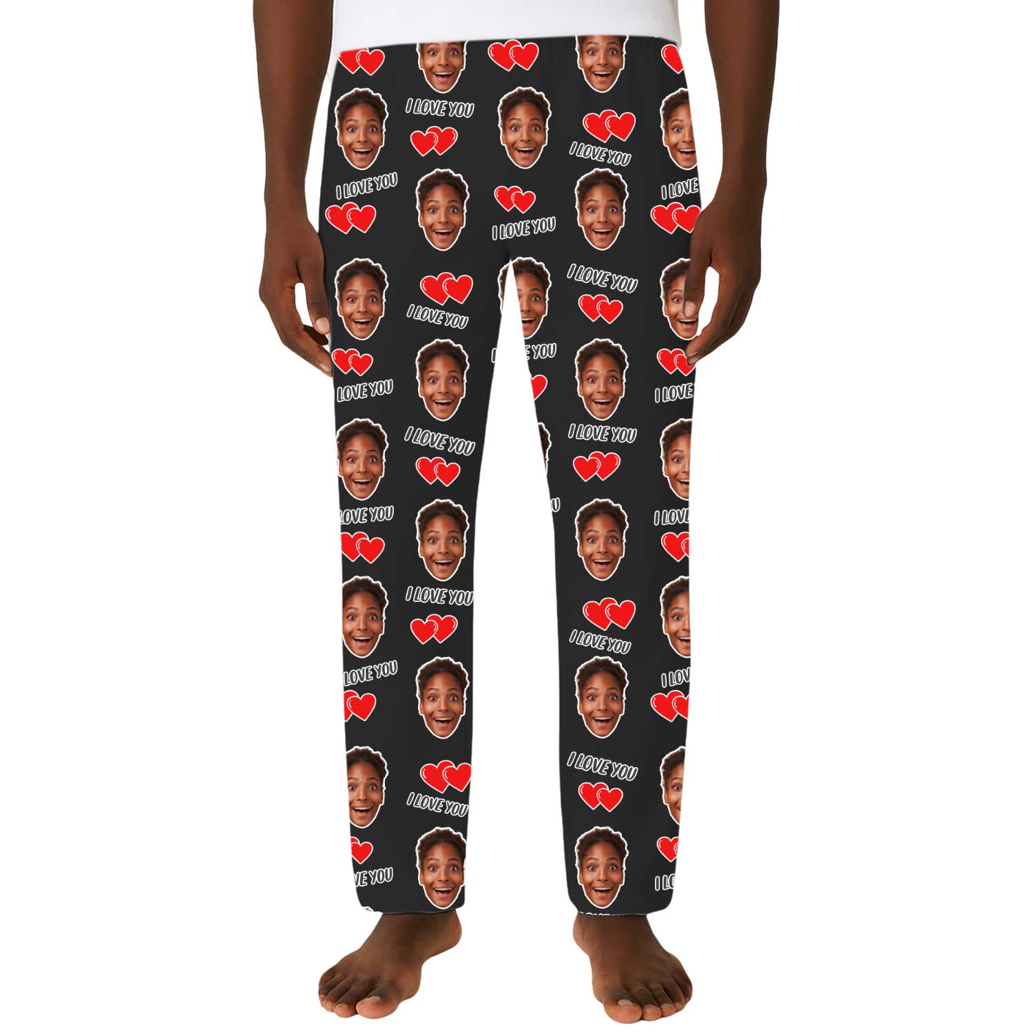 Men's I Love You Custom PJ Pants