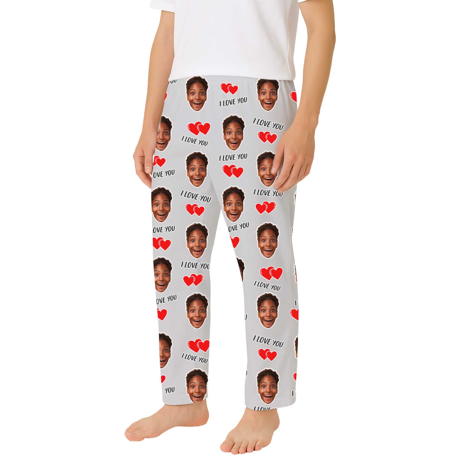 Men's I Love You Custom PJ Pants