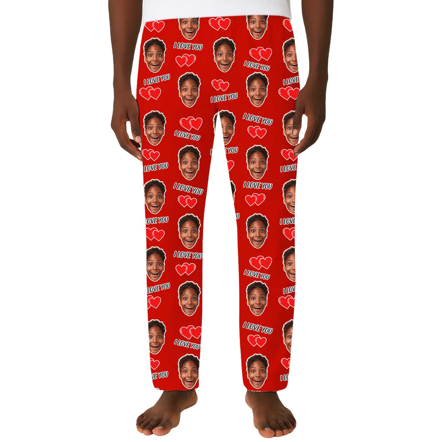 Men's I Love You Custom PJ Pants